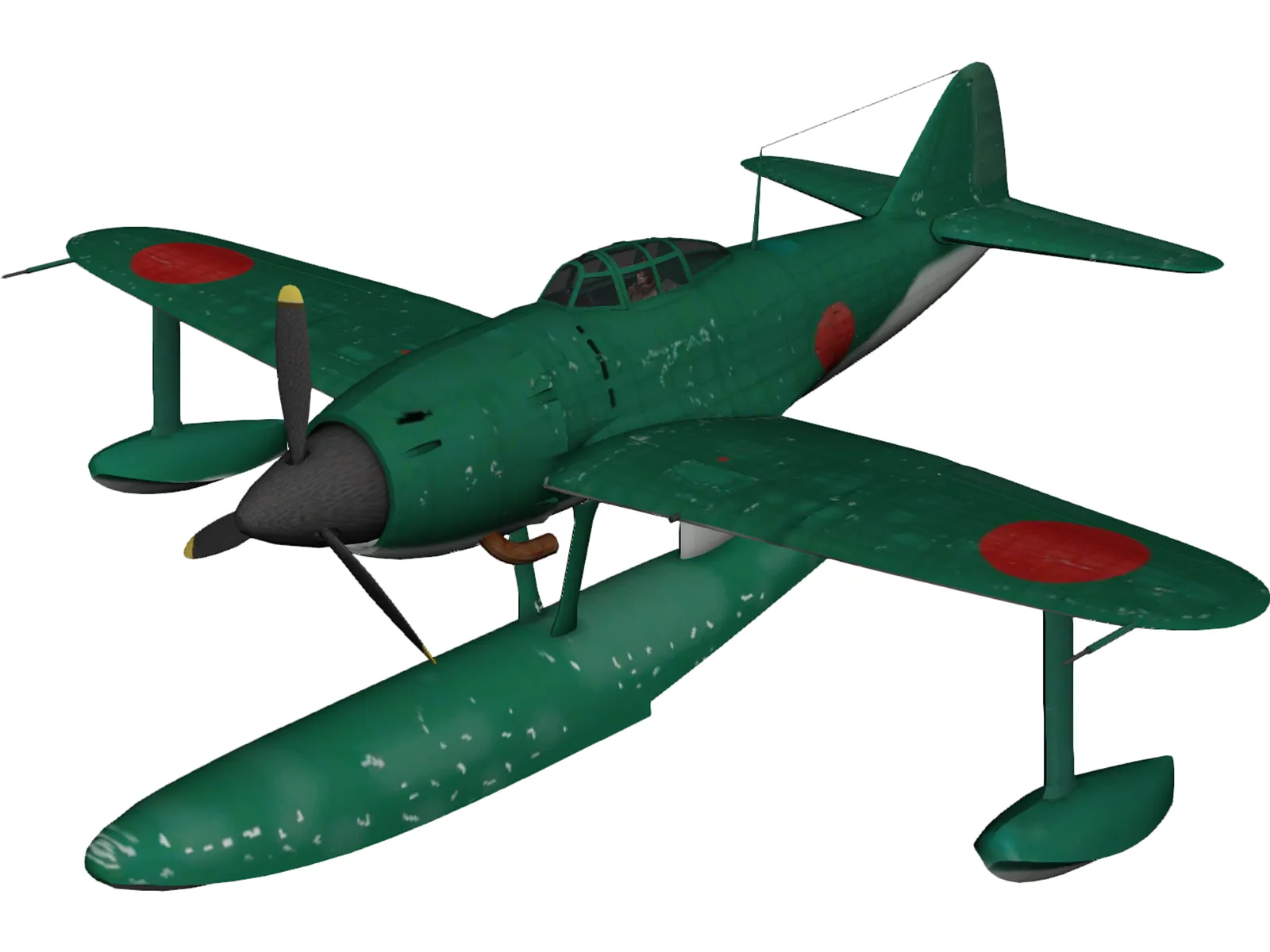 Kawanishi N1K1 Kyofu 3D Model main preview
