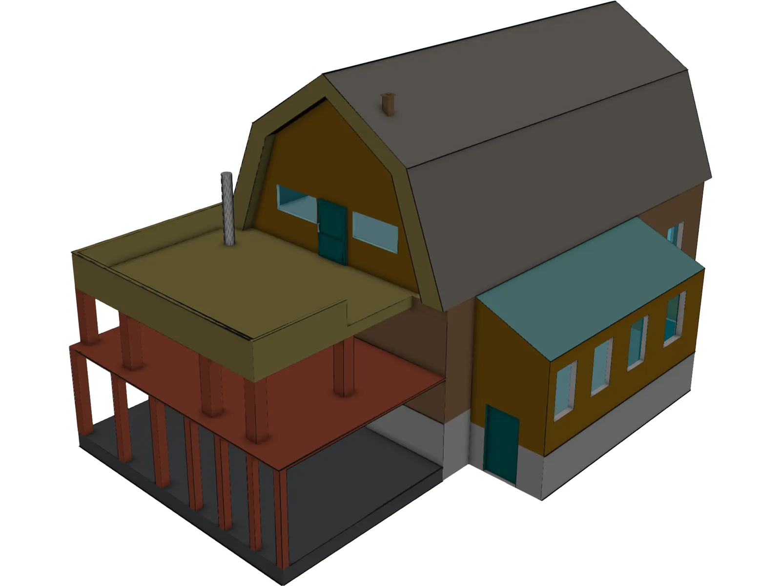 Russian Village House 3D Model main preview
