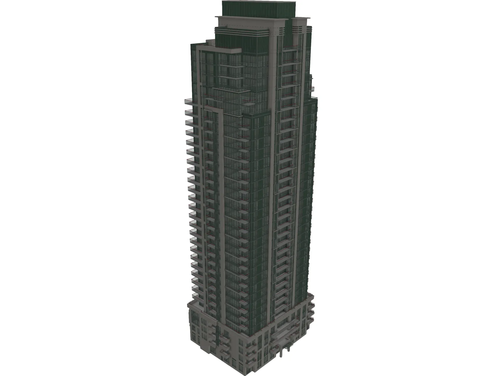 Condo Building 3D Model main preview