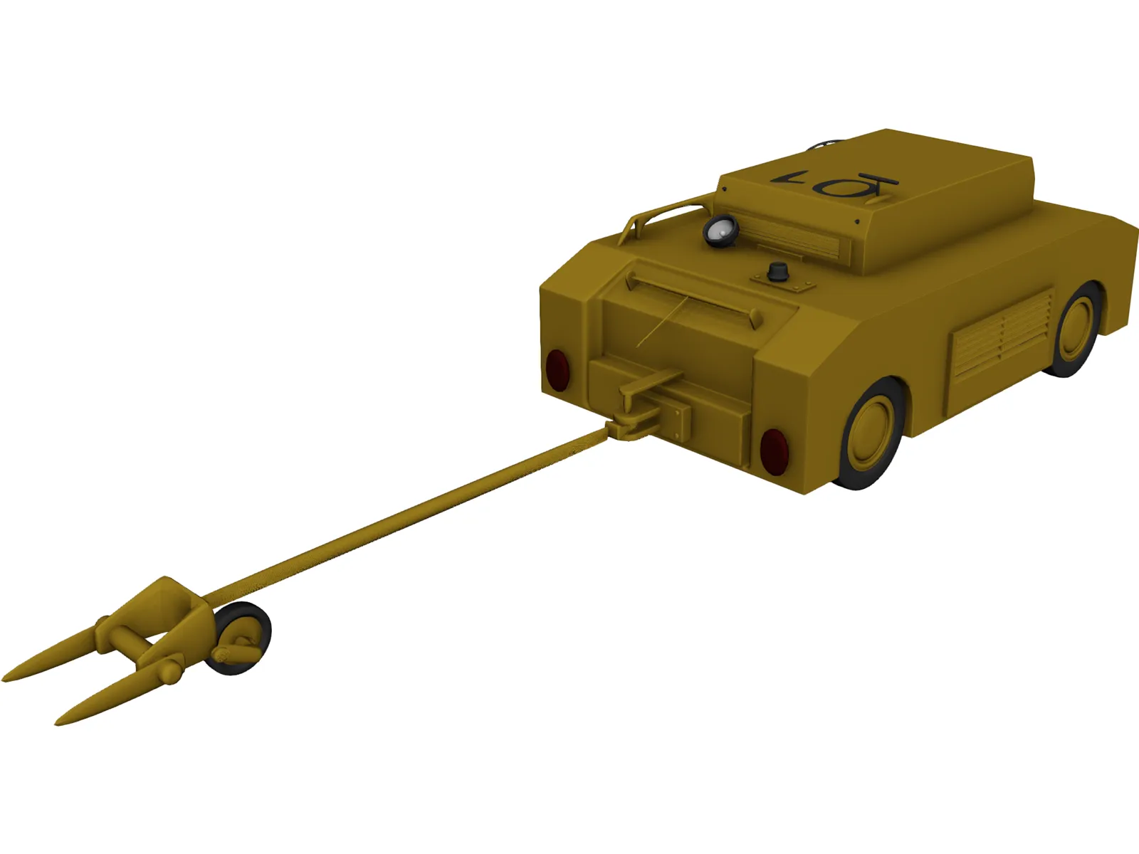Plane Tug 3D Model main preview