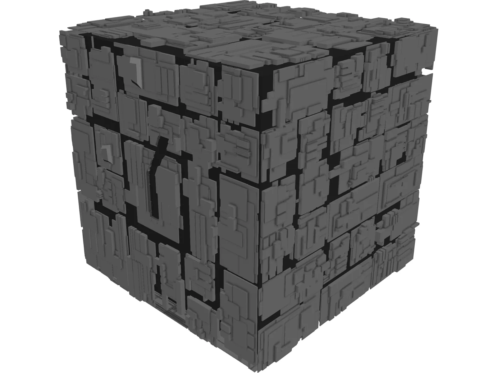 Borg Cube 3D Model main preview