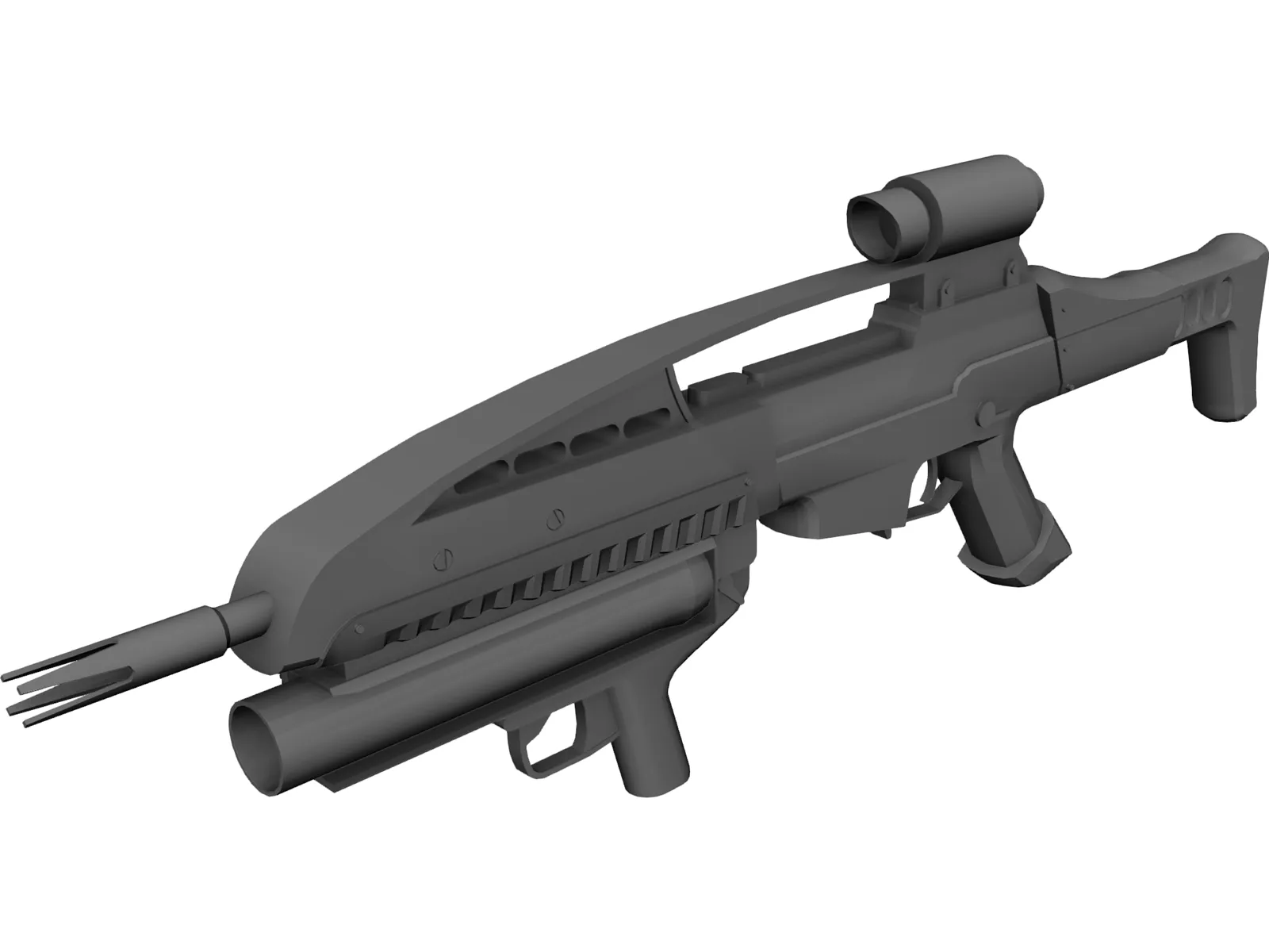 XM8 + XM320 Grenade Launcher 3D Model main preview