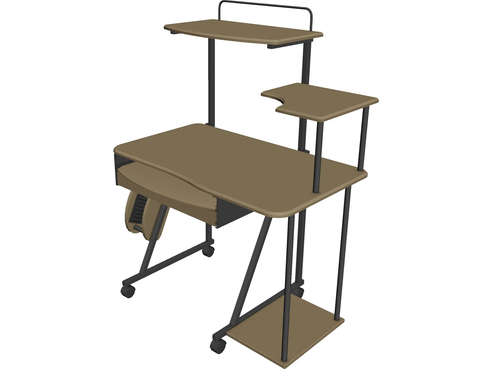 Desk Computer 3D Model main preview