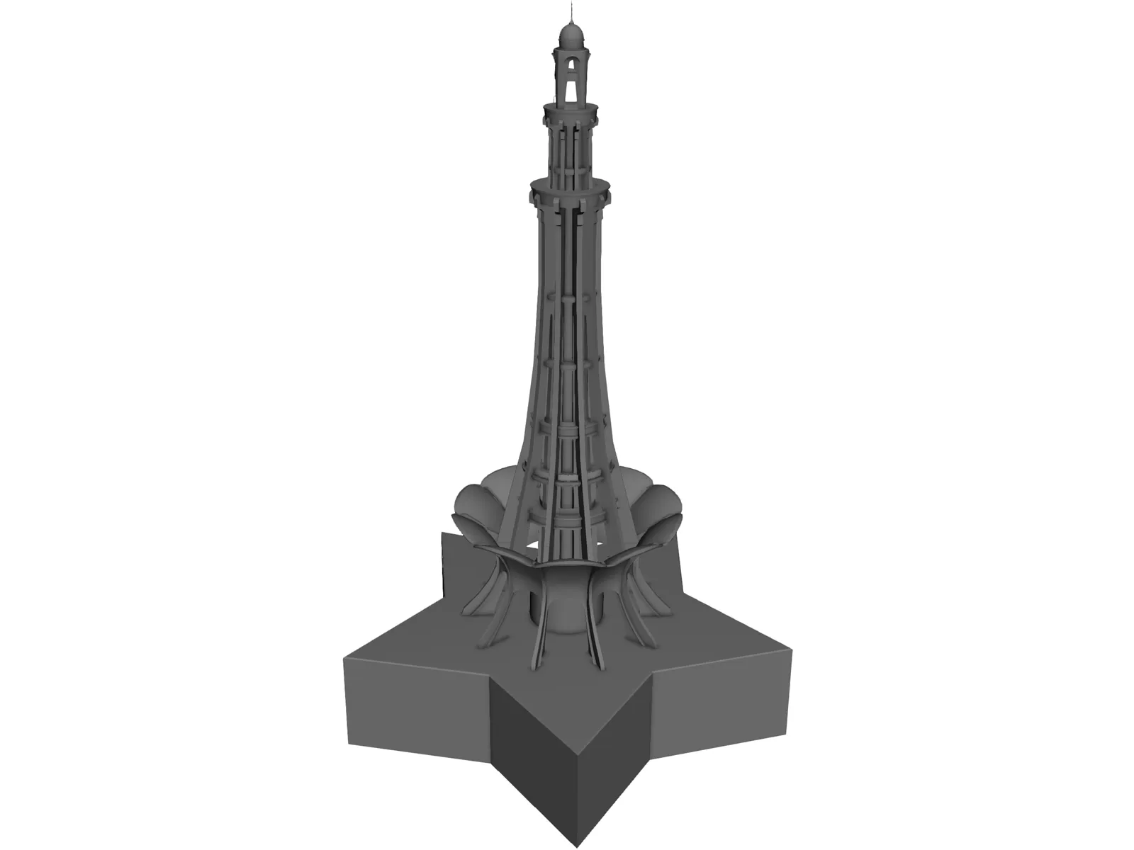 Minar E Pakistan 3D Model main preview