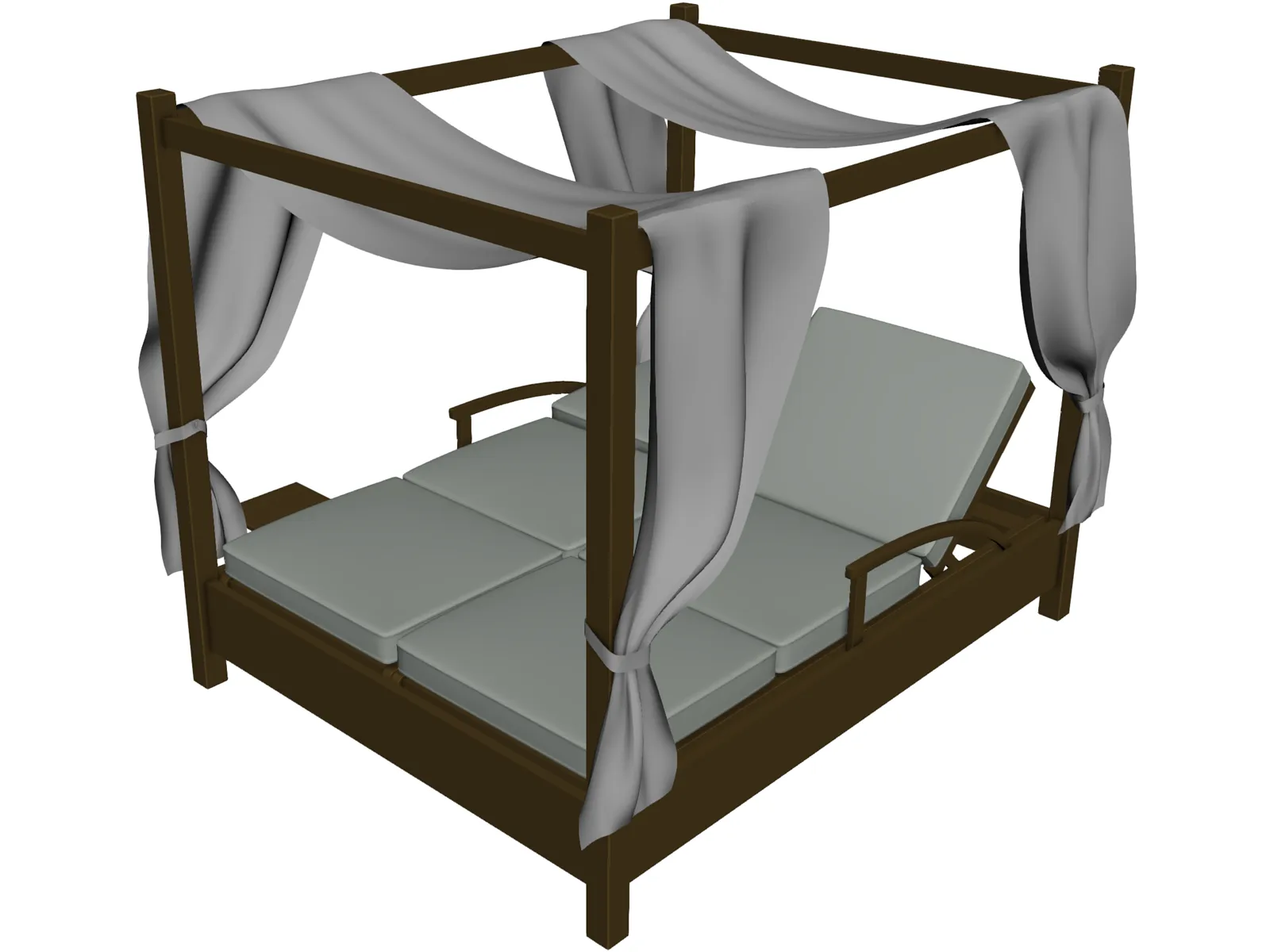 Balinese Bed 3D Model main preview