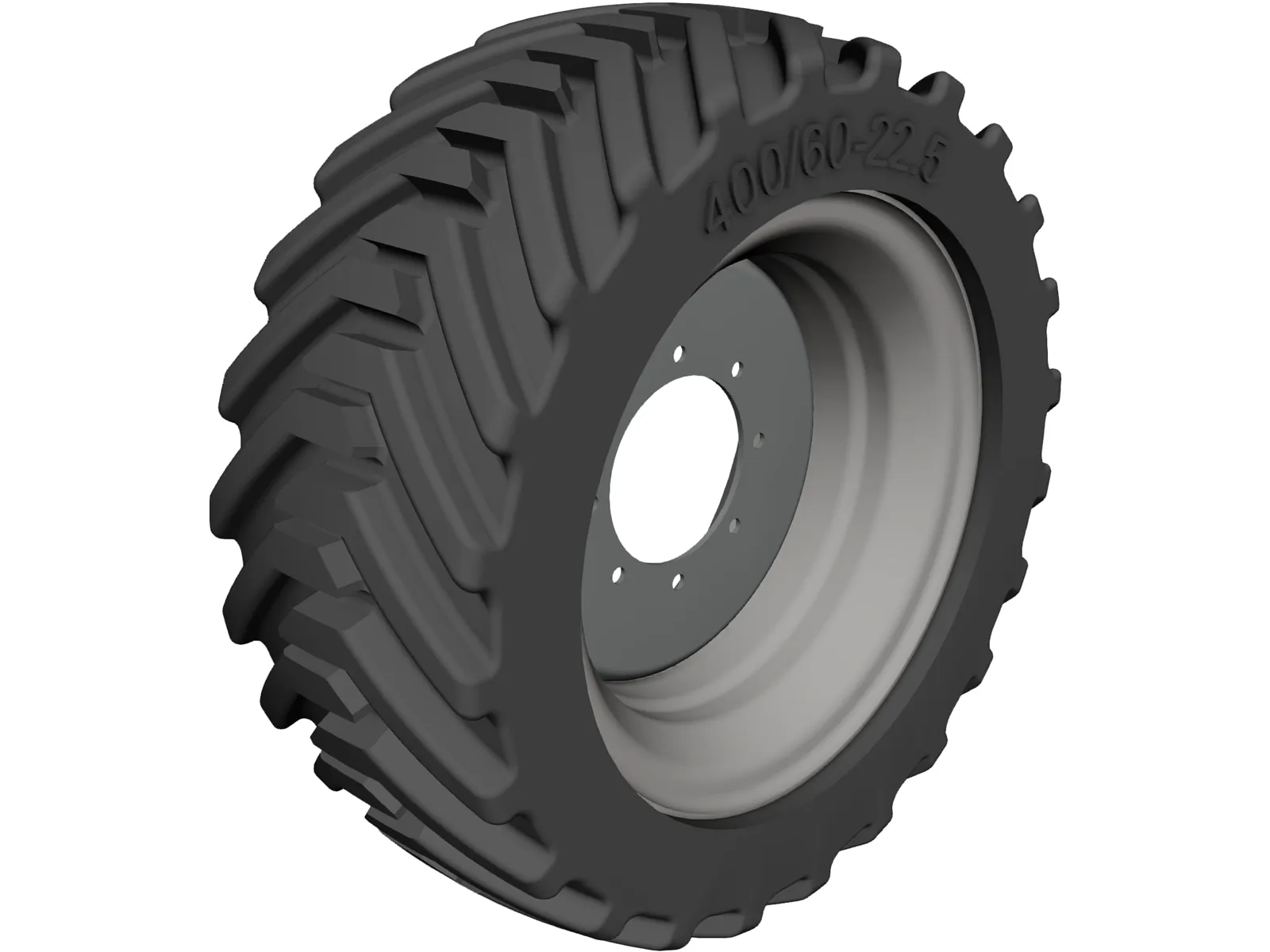 400/60-22.5 Tyre 3D Model main preview