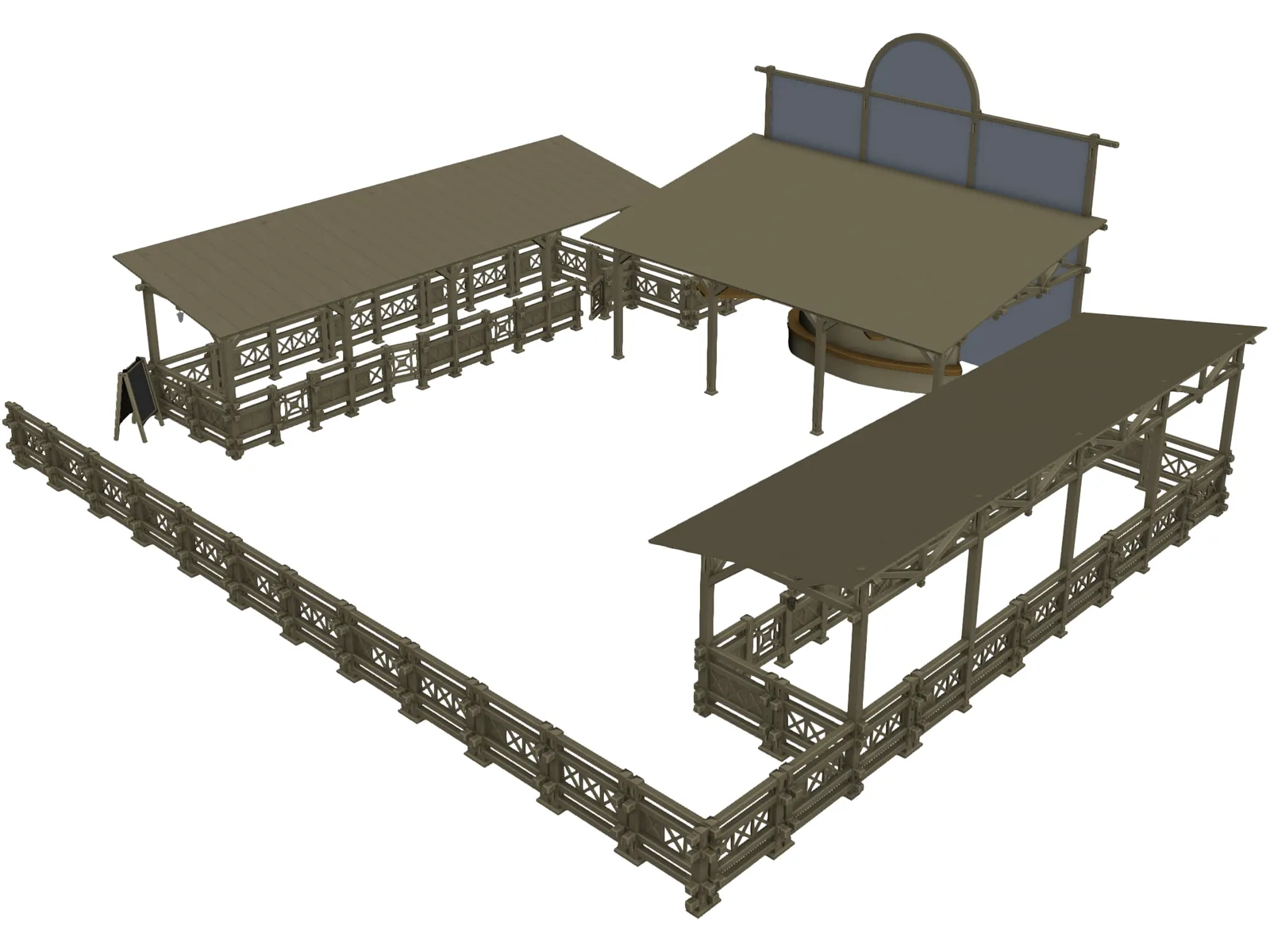 Cafe 3D Model main preview