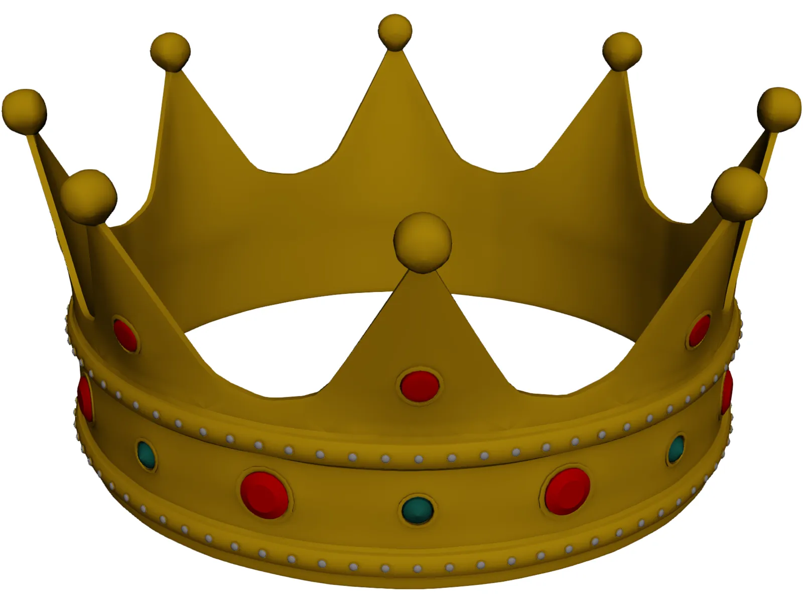 Crown Golden 3D Model main preview