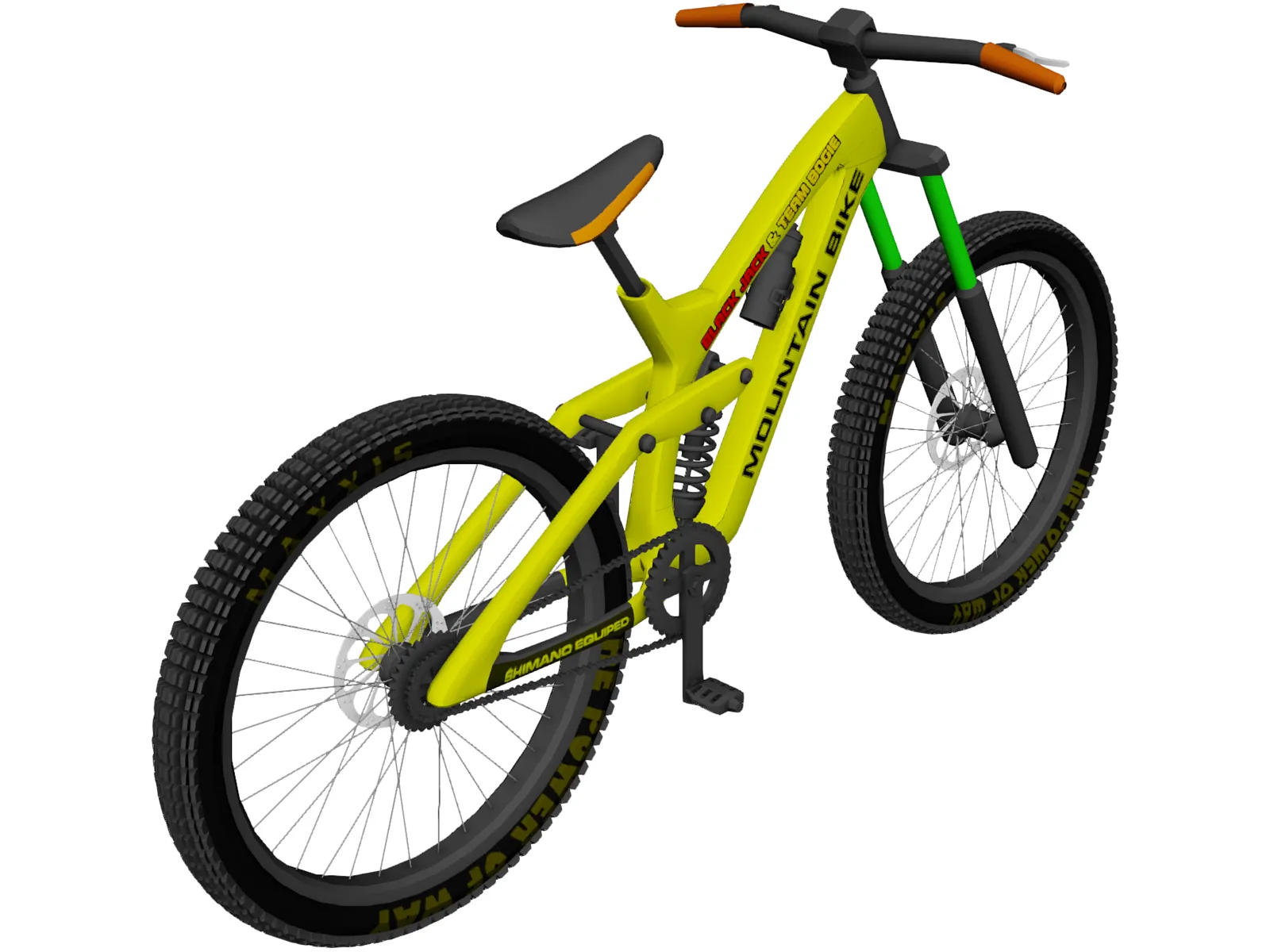 Mountain Bike Downhill 3D Model main preview