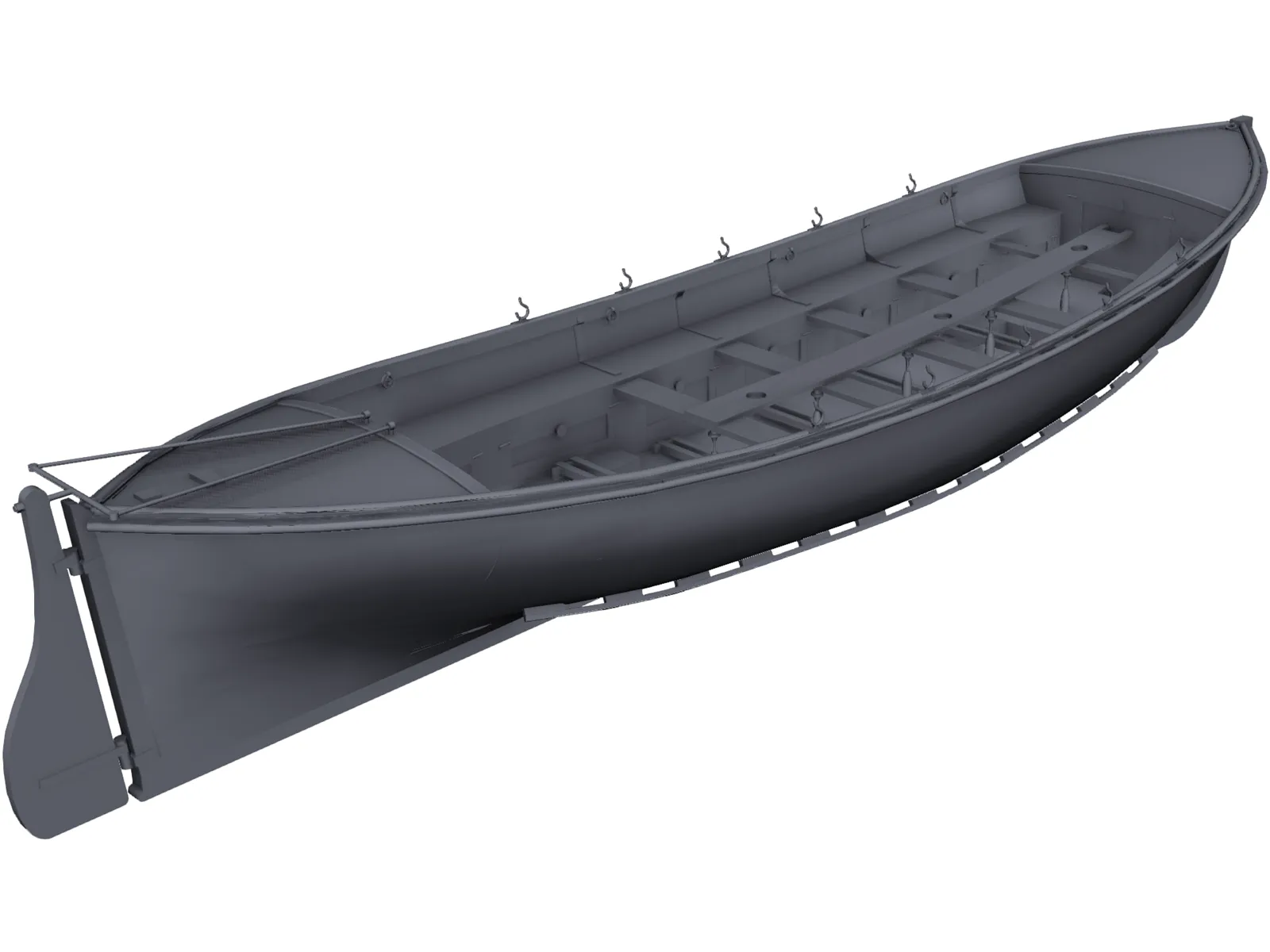 Wooden Boat 3D Model main preview