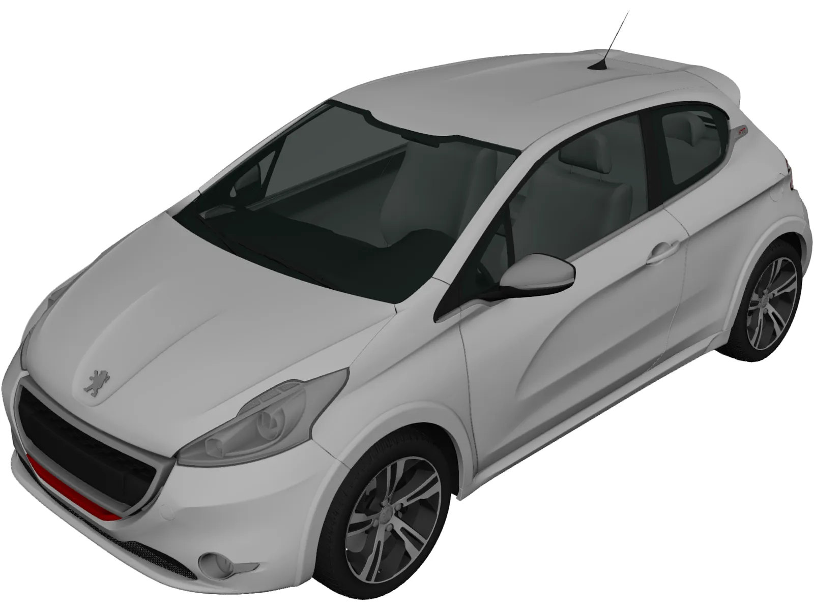 Peugeot 208 GTI (2013) 3D Model main preview