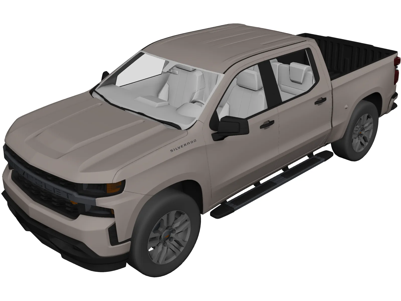 Chevrolet Silverado 1500 Crew Cab LT (2019) 3D Model main preview