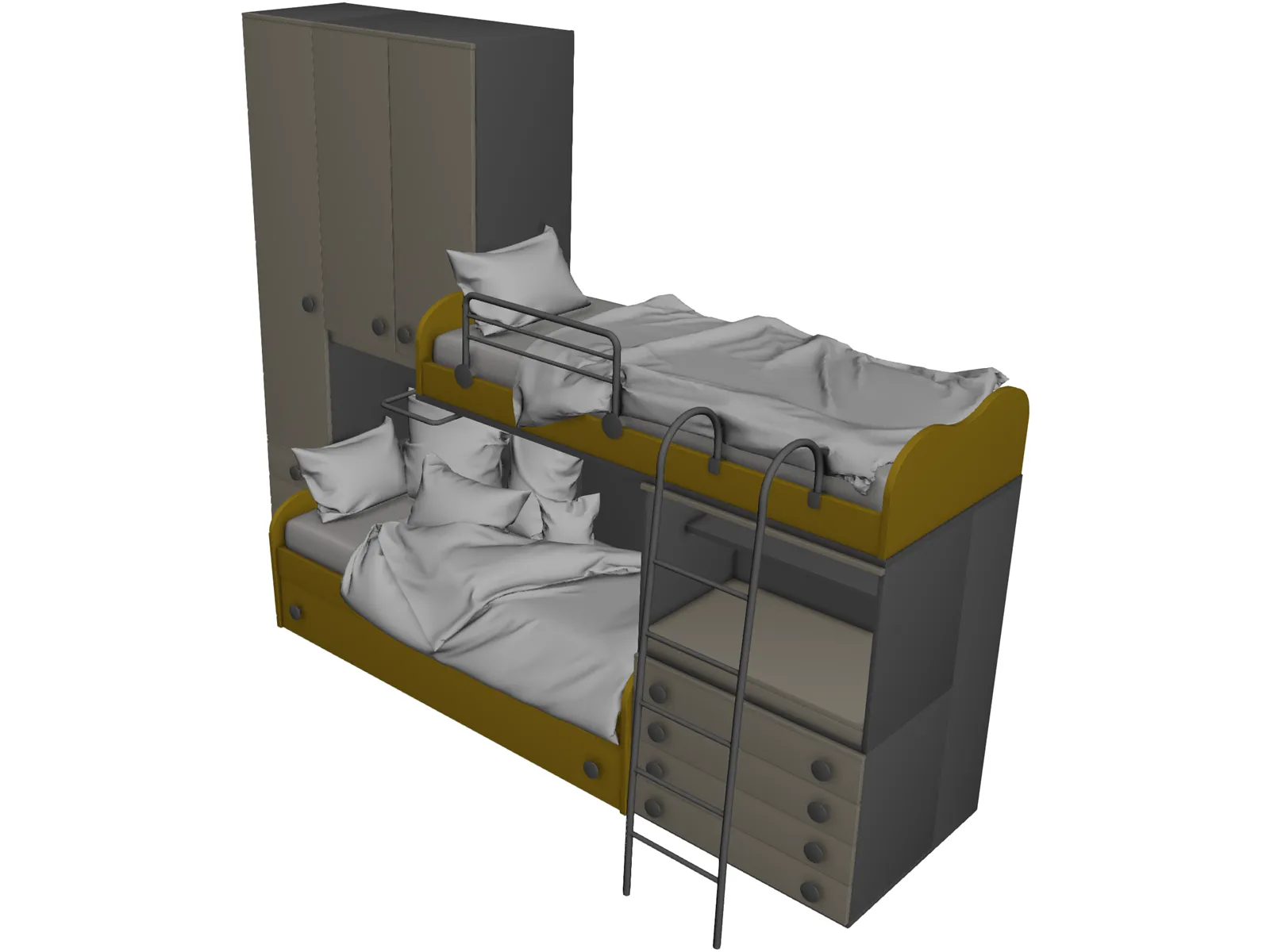 Bunk Bed Dual 3D Model main preview
