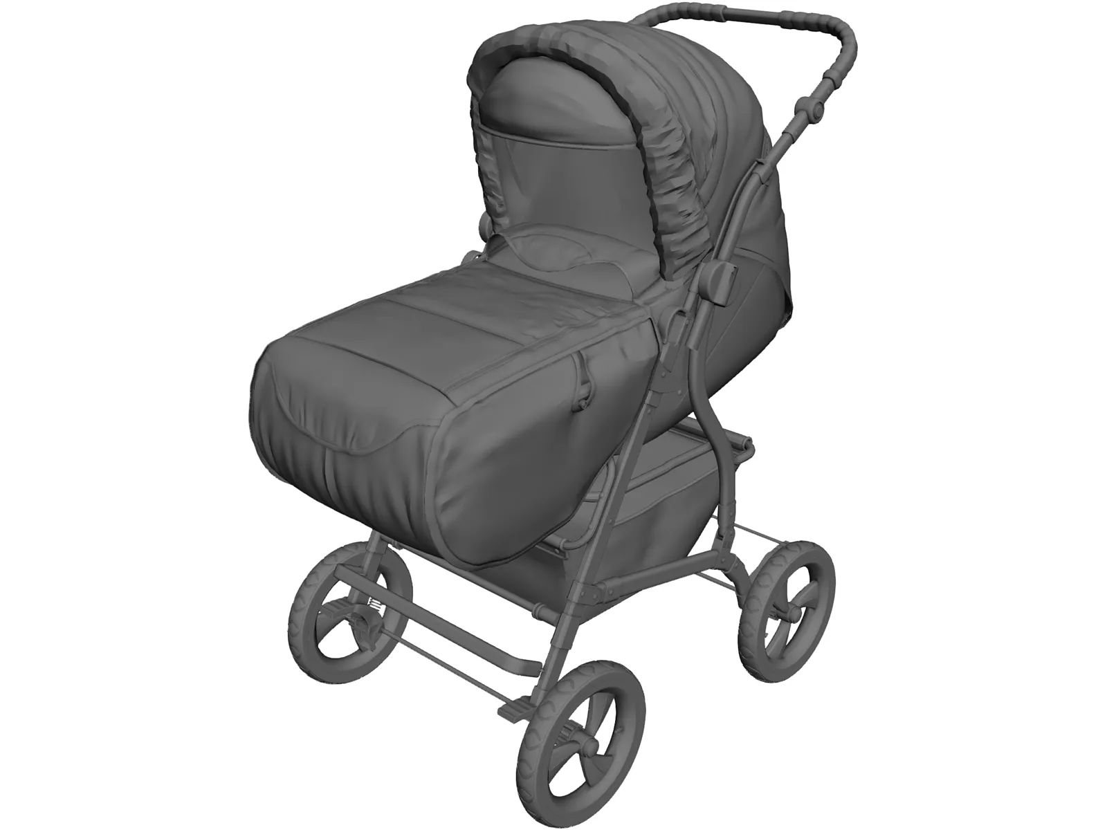 Baby Stroller 3D Model main preview