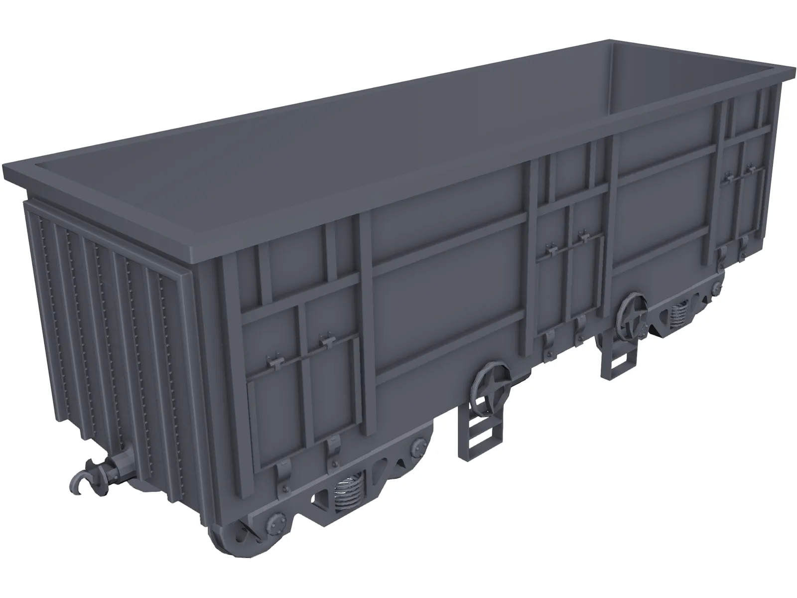 Freight Open Wagon 3D Model main preview