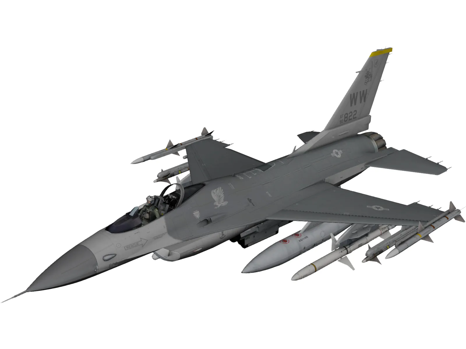 F-16C USAF 3D Model main preview