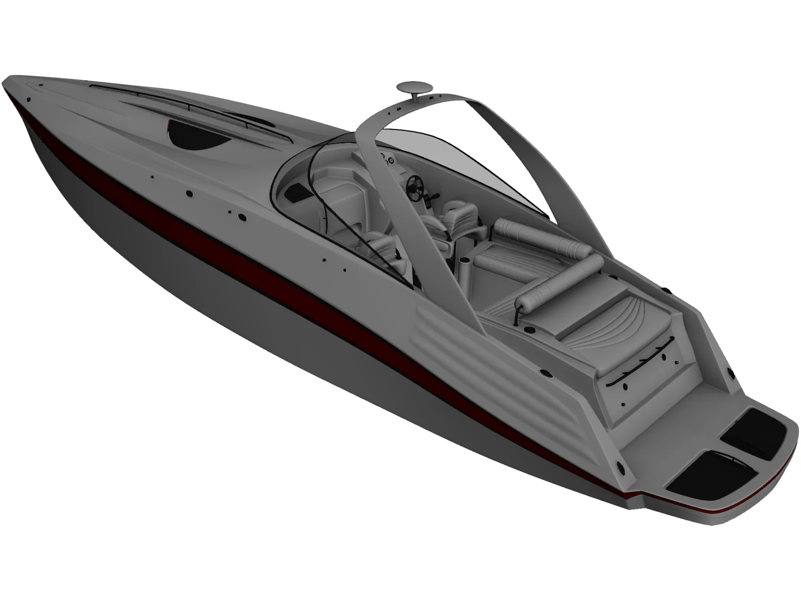 Speedboat 3D Model main preview