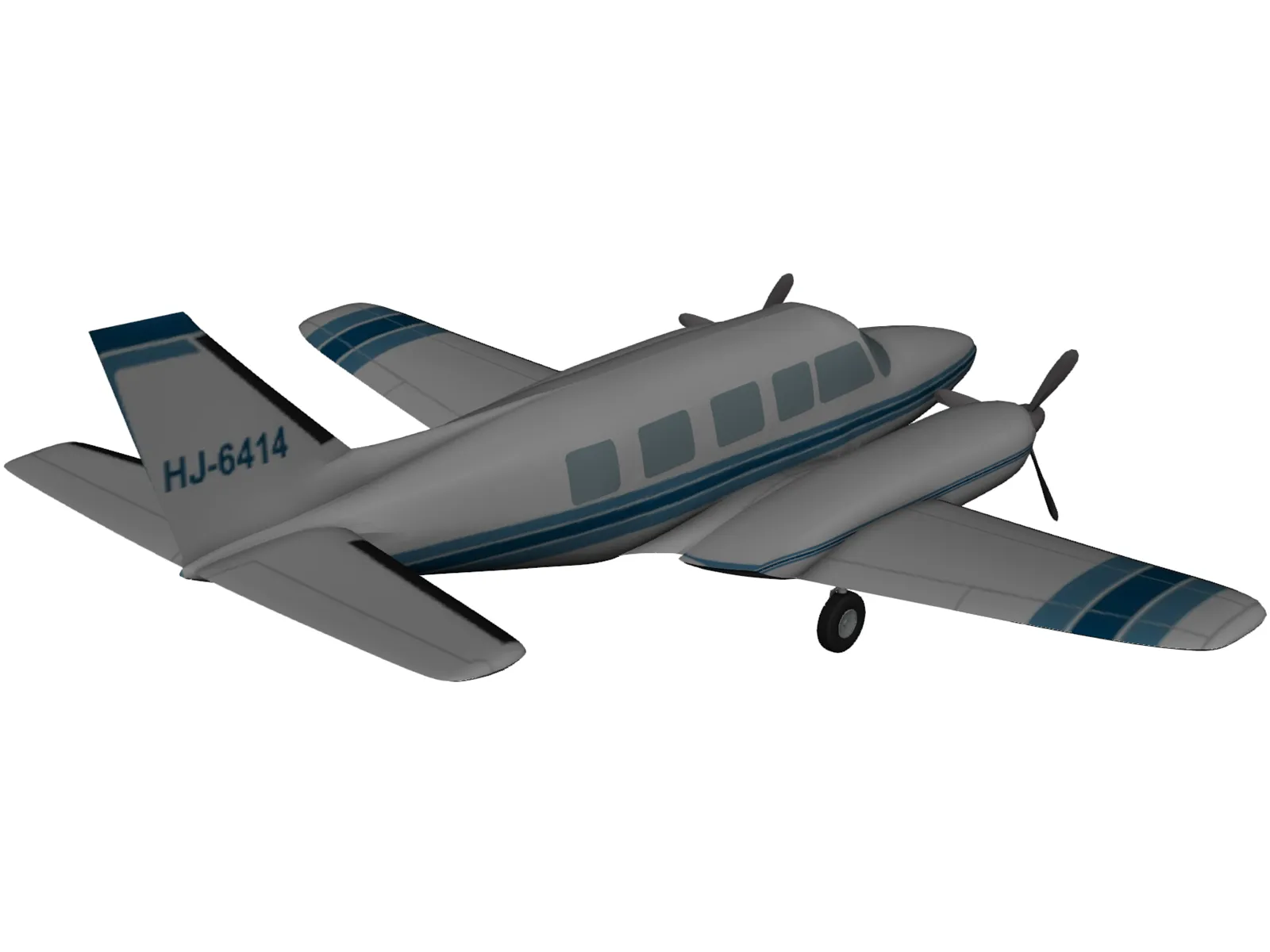 Piper PA-31 Navajo 3D Model main preview