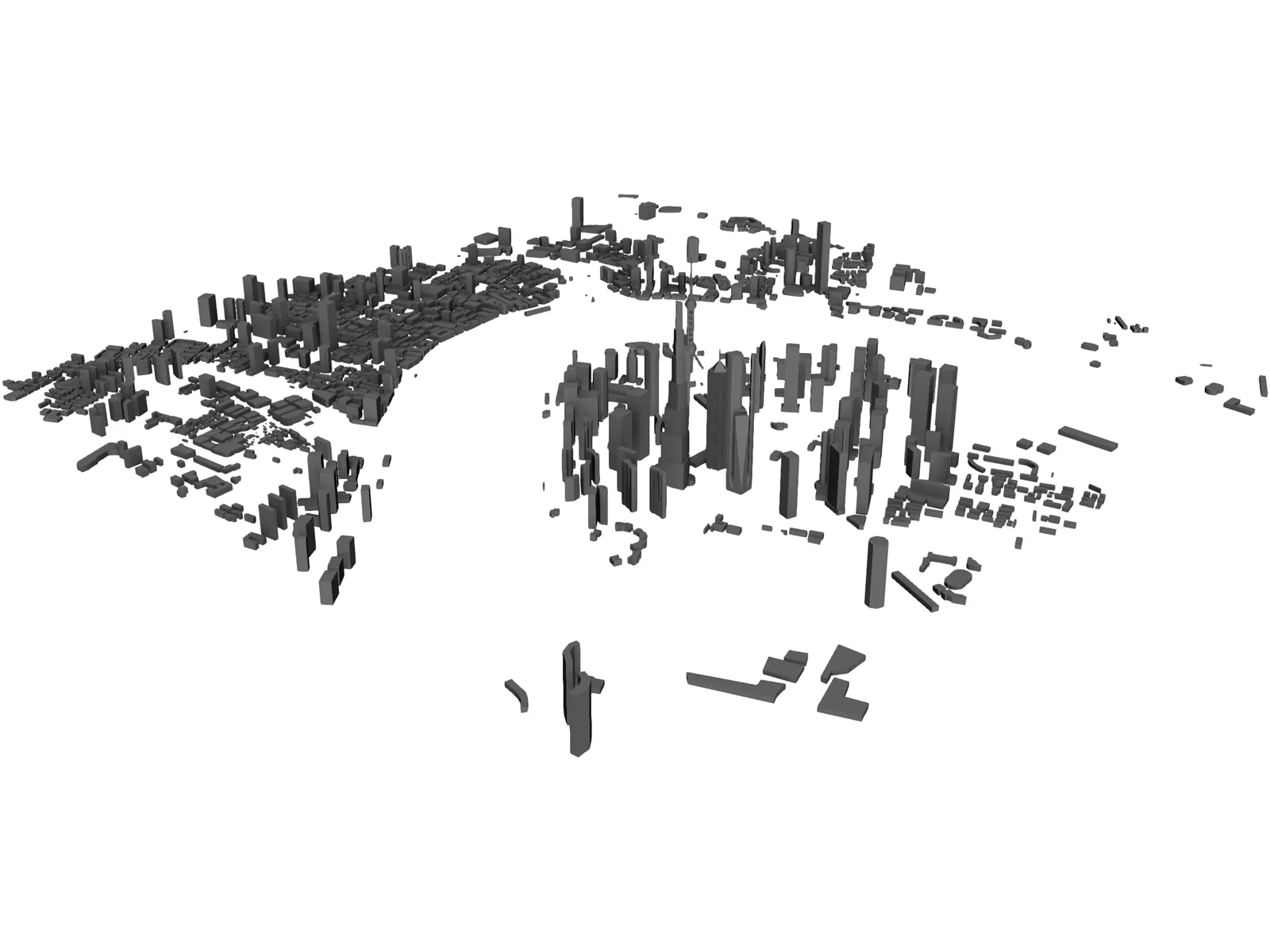 Shanghai Pudong City China 3D Model main preview