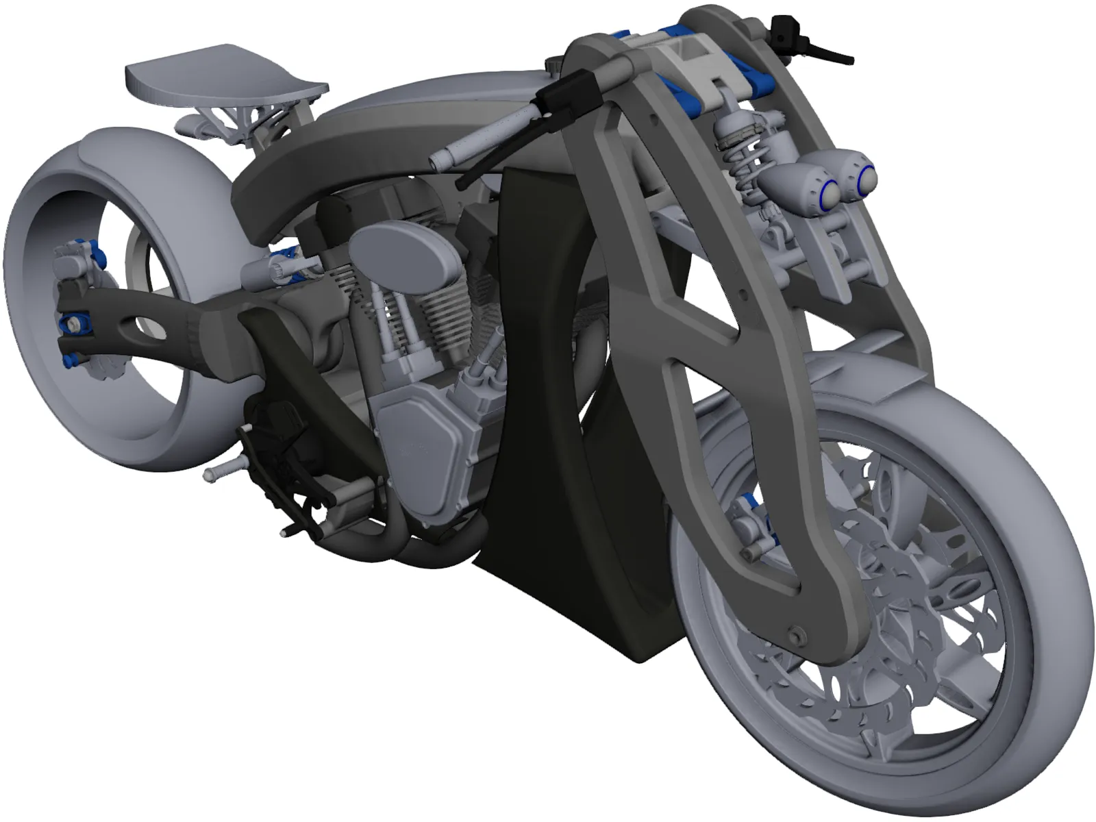 Custom Motorcycle 3D Model main preview