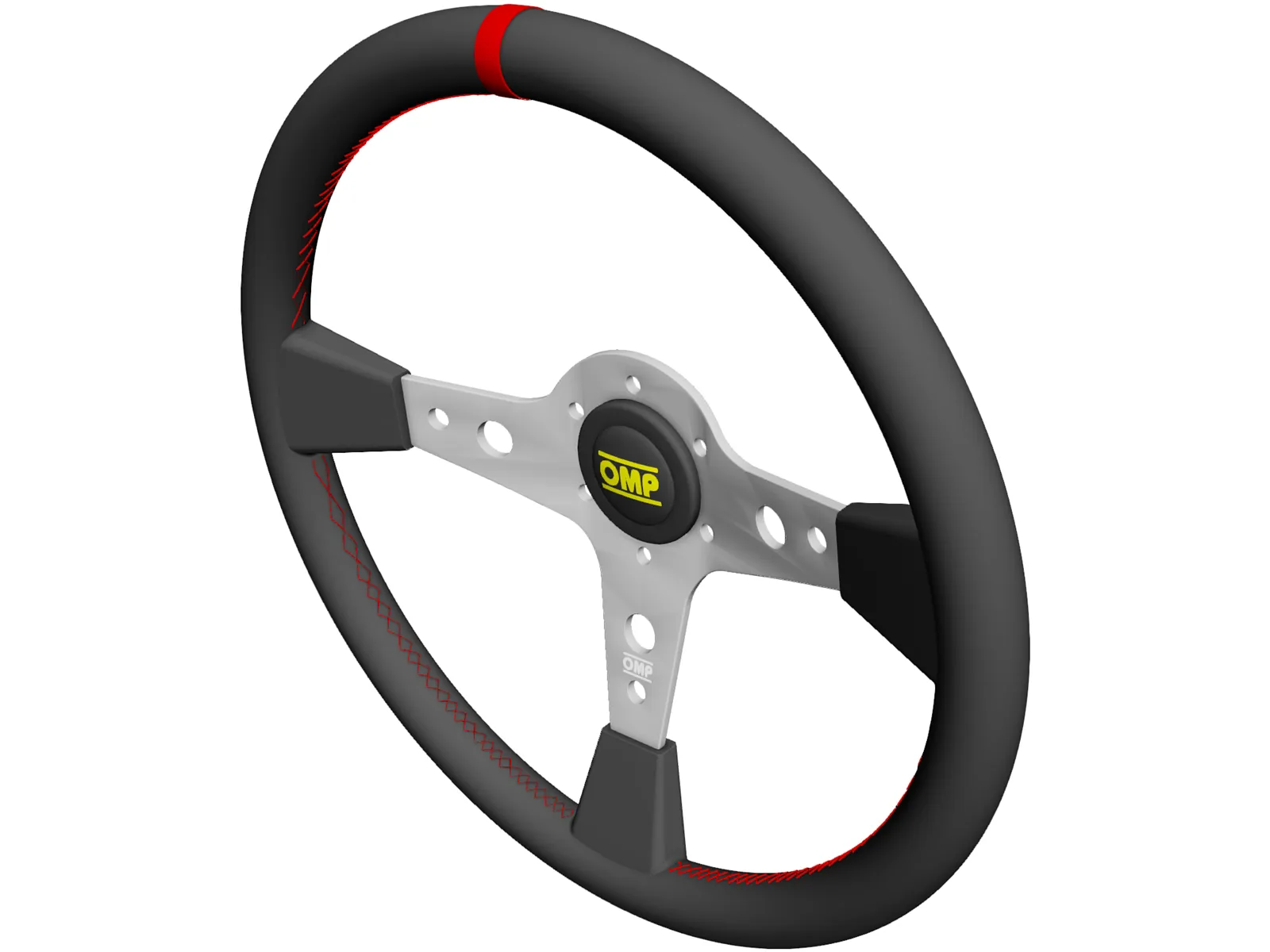 OMP Racing Steering Wheel 3D Model main preview