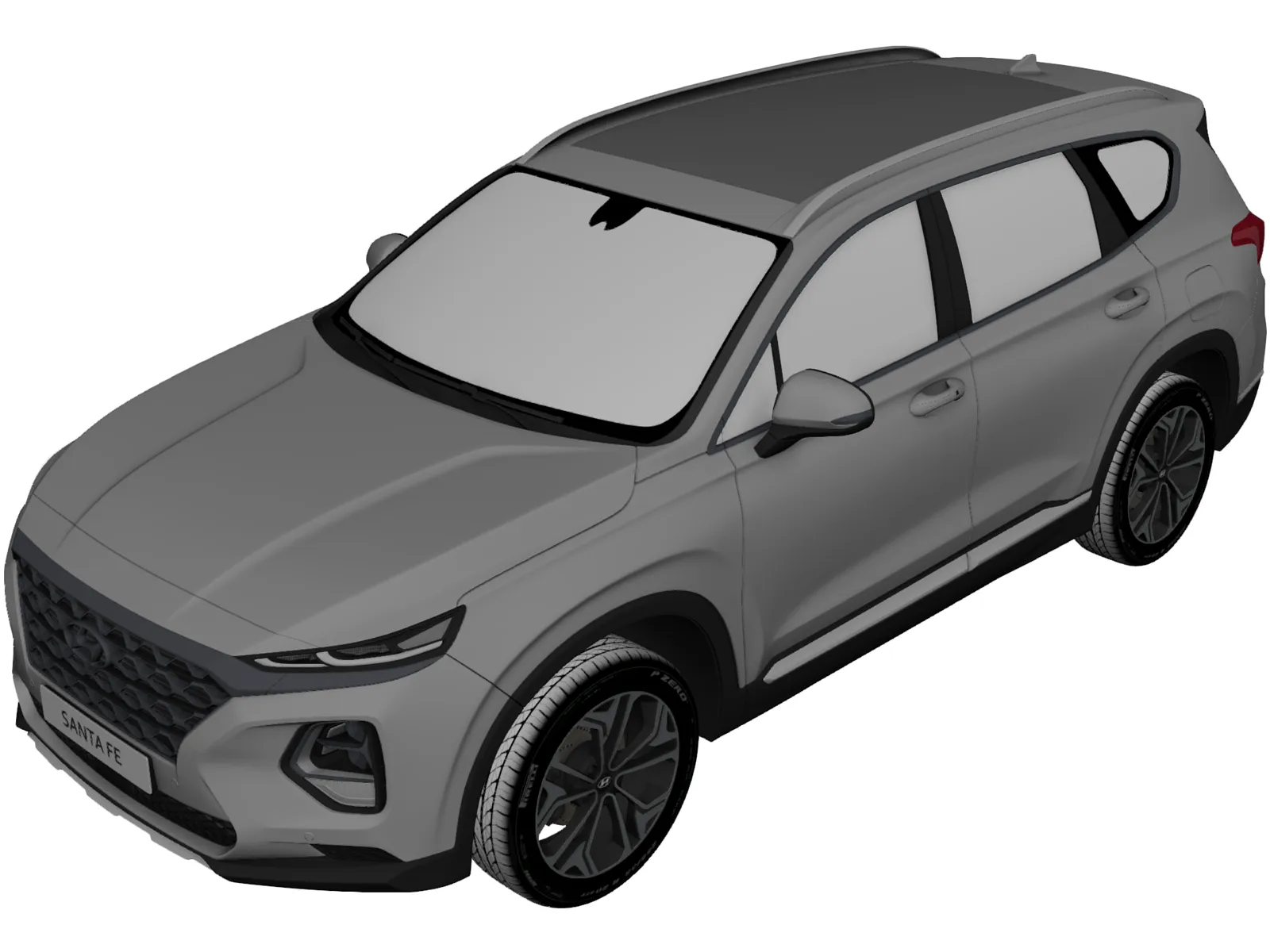 Hyundai Santa Fe (2019) 3D Model main preview
