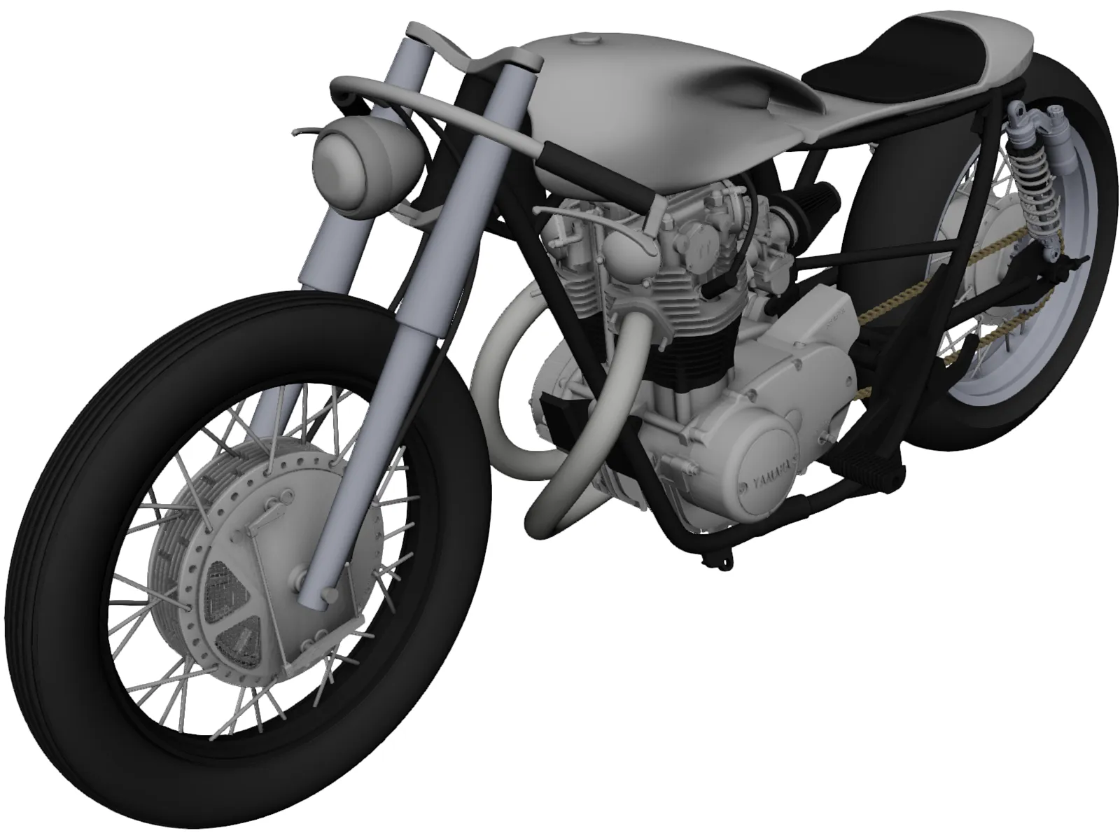 Yamaha Custom Bike 3D Model main preview
