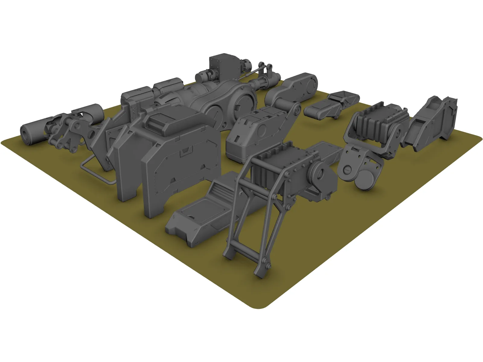 Hard Surface Kitbash Pack 1 Set 1 3D Model main preview