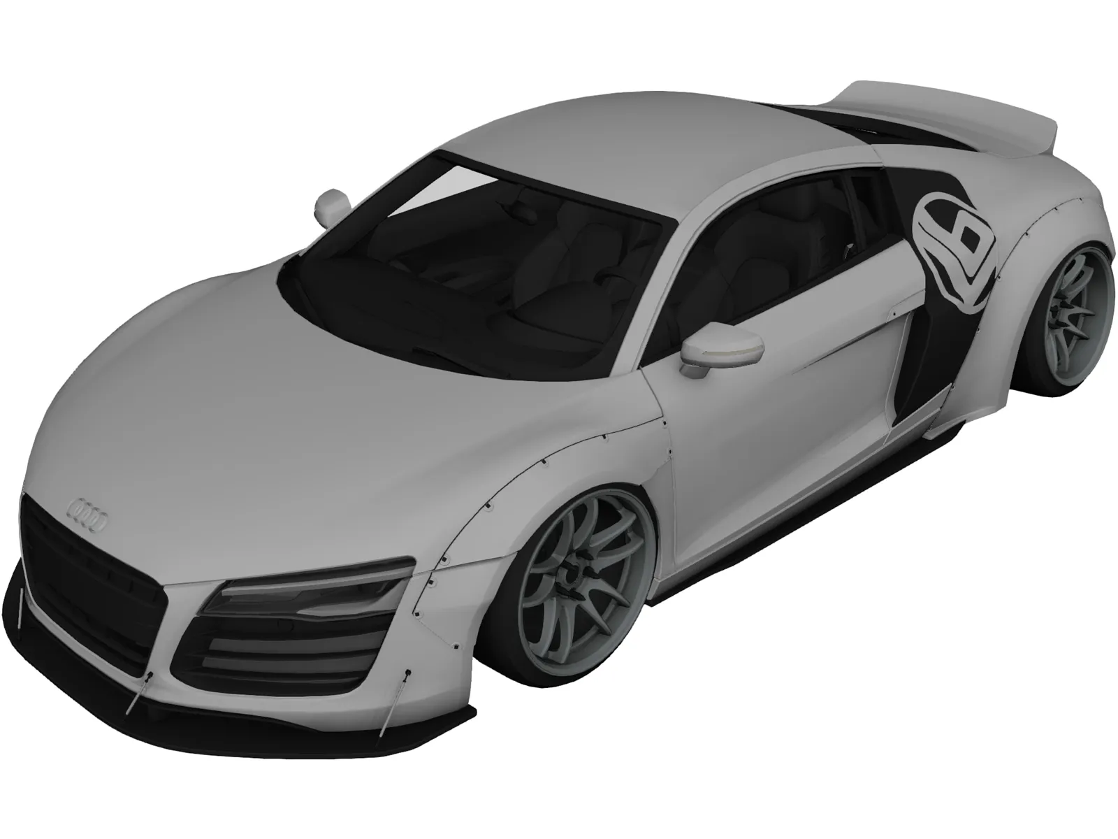 Audi R8 V10 Liberty Walk (2014) 3D Model main preview