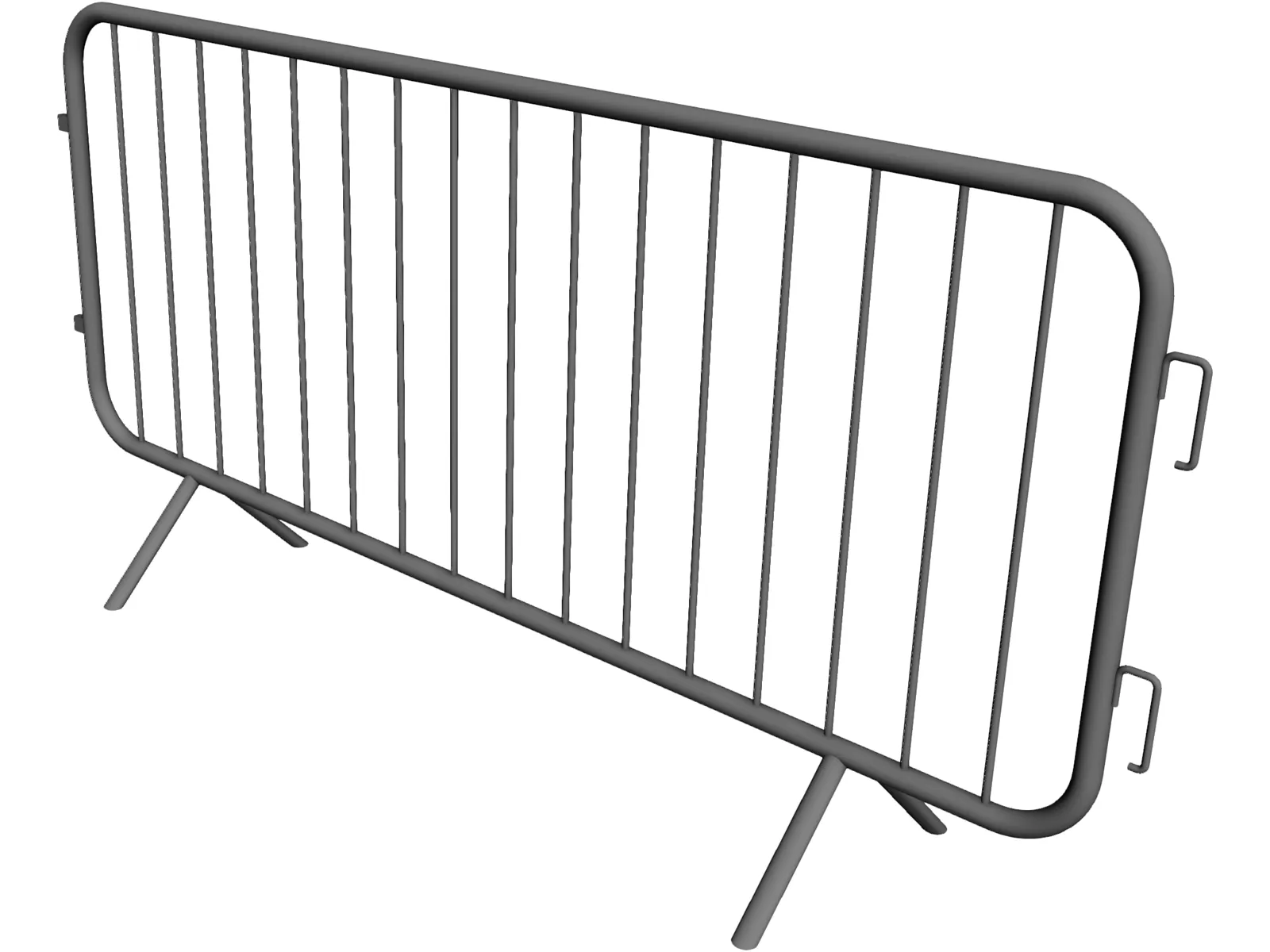 Crowd Control Barrier 3D Model main preview