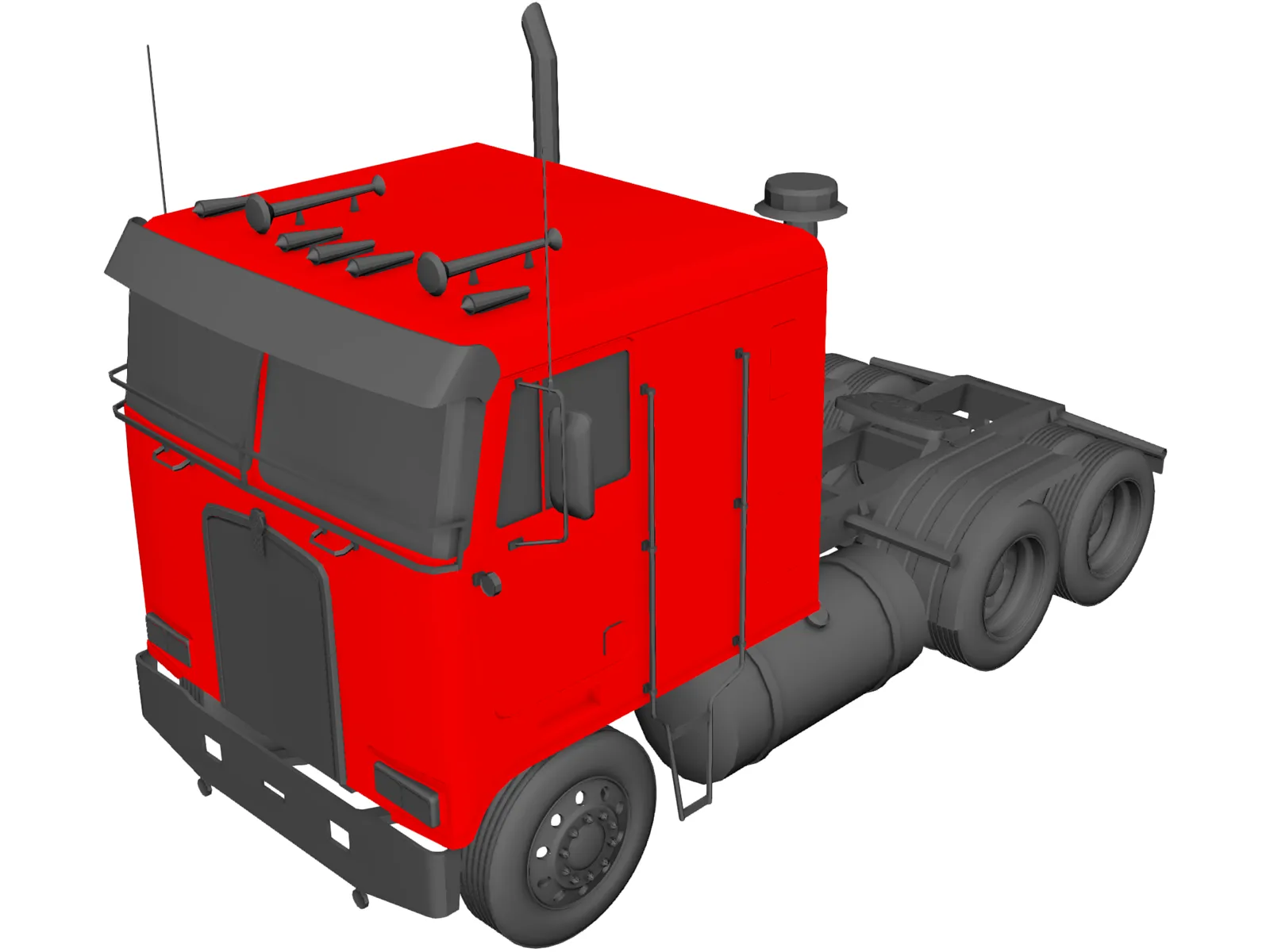 Kenworth K-100 6x4 Sleeper (1986) 3D Model main preview