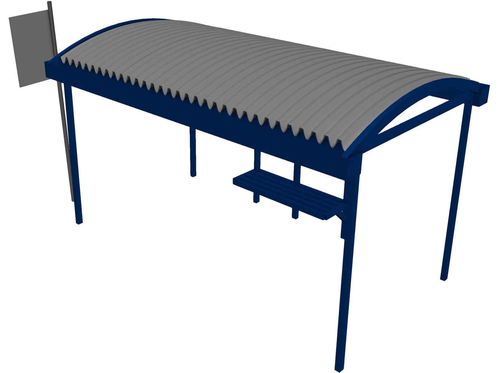 Bus Stop 3D Model main preview
