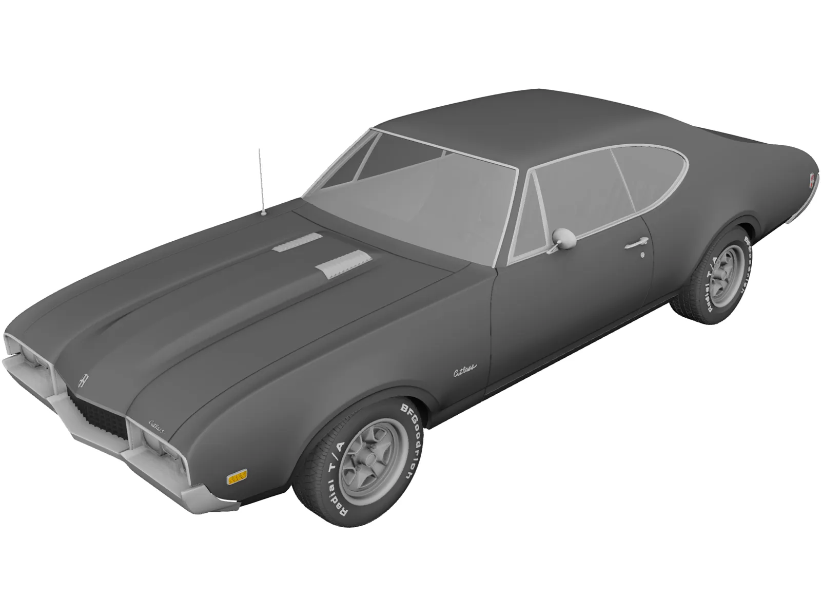 Oldsmobile 442 Cutlass (1968) 3D Model main preview