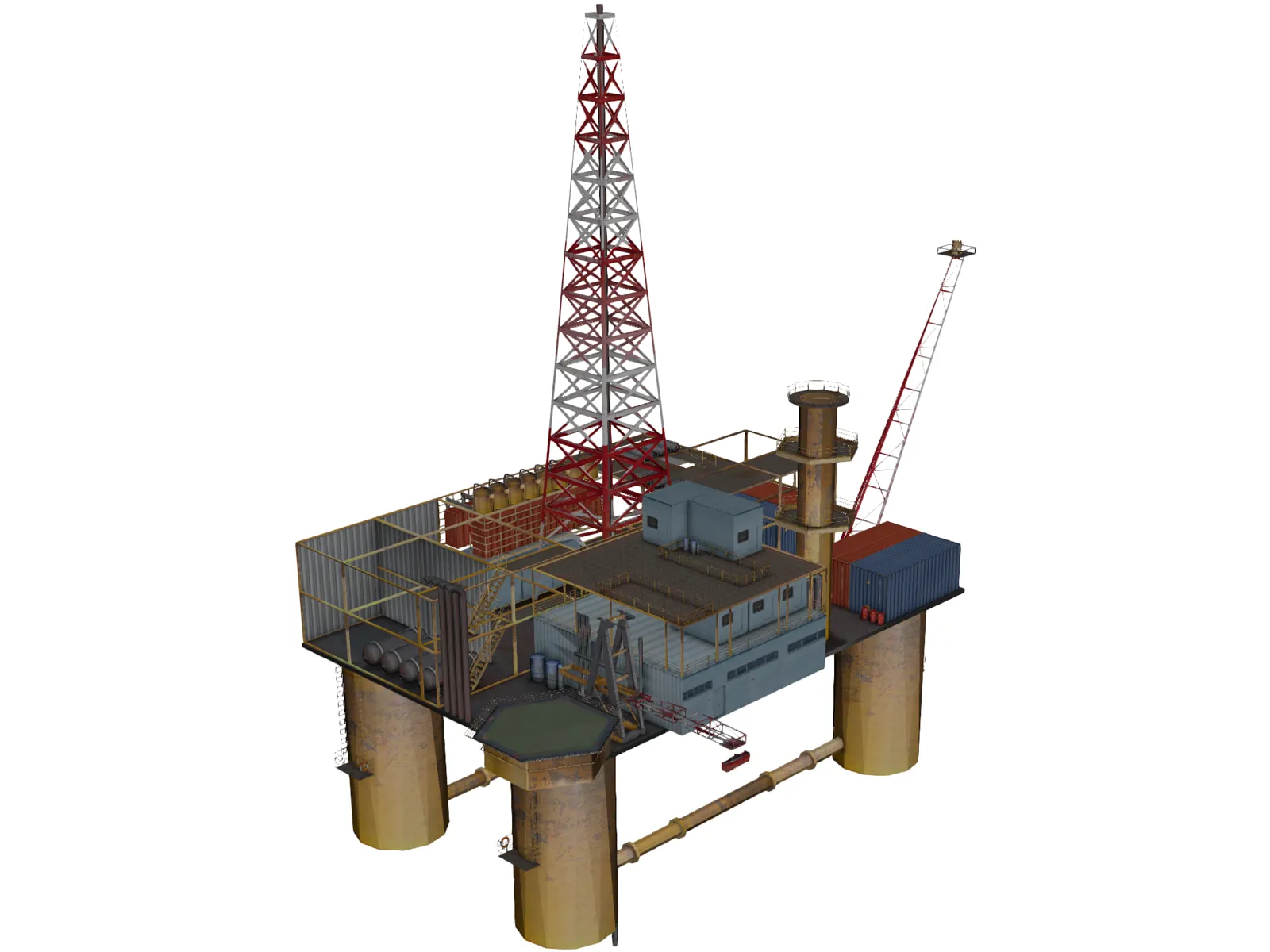 Oil Platform 3D Model main preview