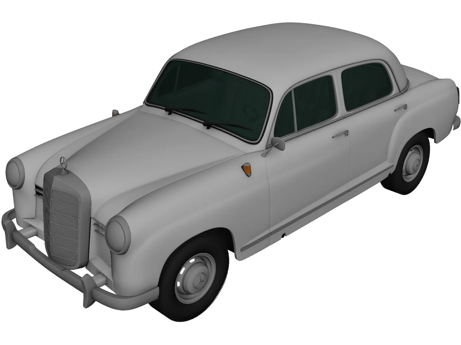 Mercedes-Benz Ponton 180 W120 (1953) 3D Model main preview