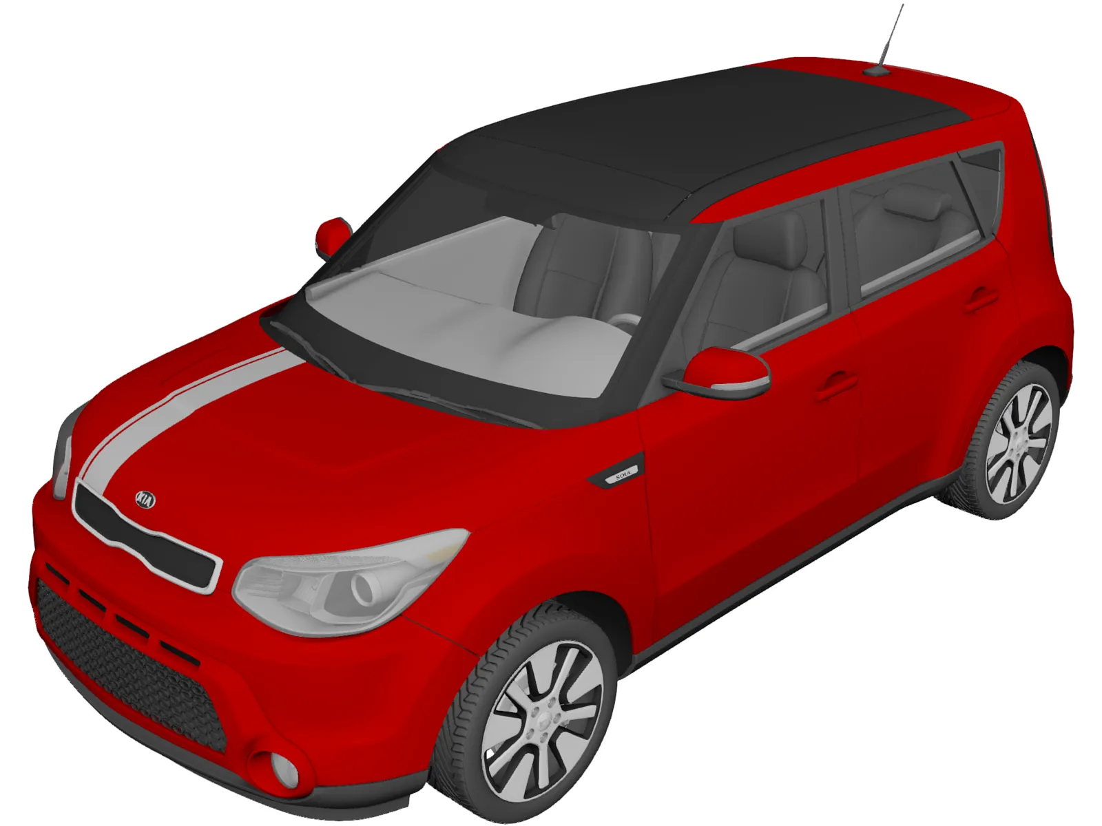 Kia Soul (2014) 3D Model main preview