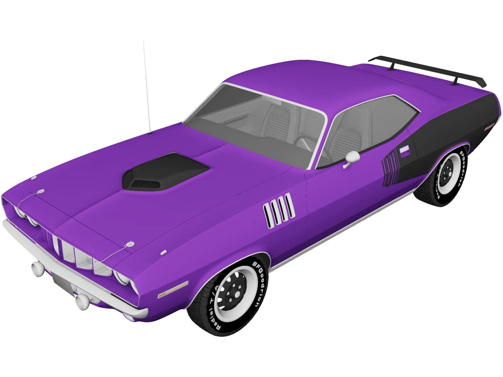 Plymouth Barracuda (1971) 3D Model main preview