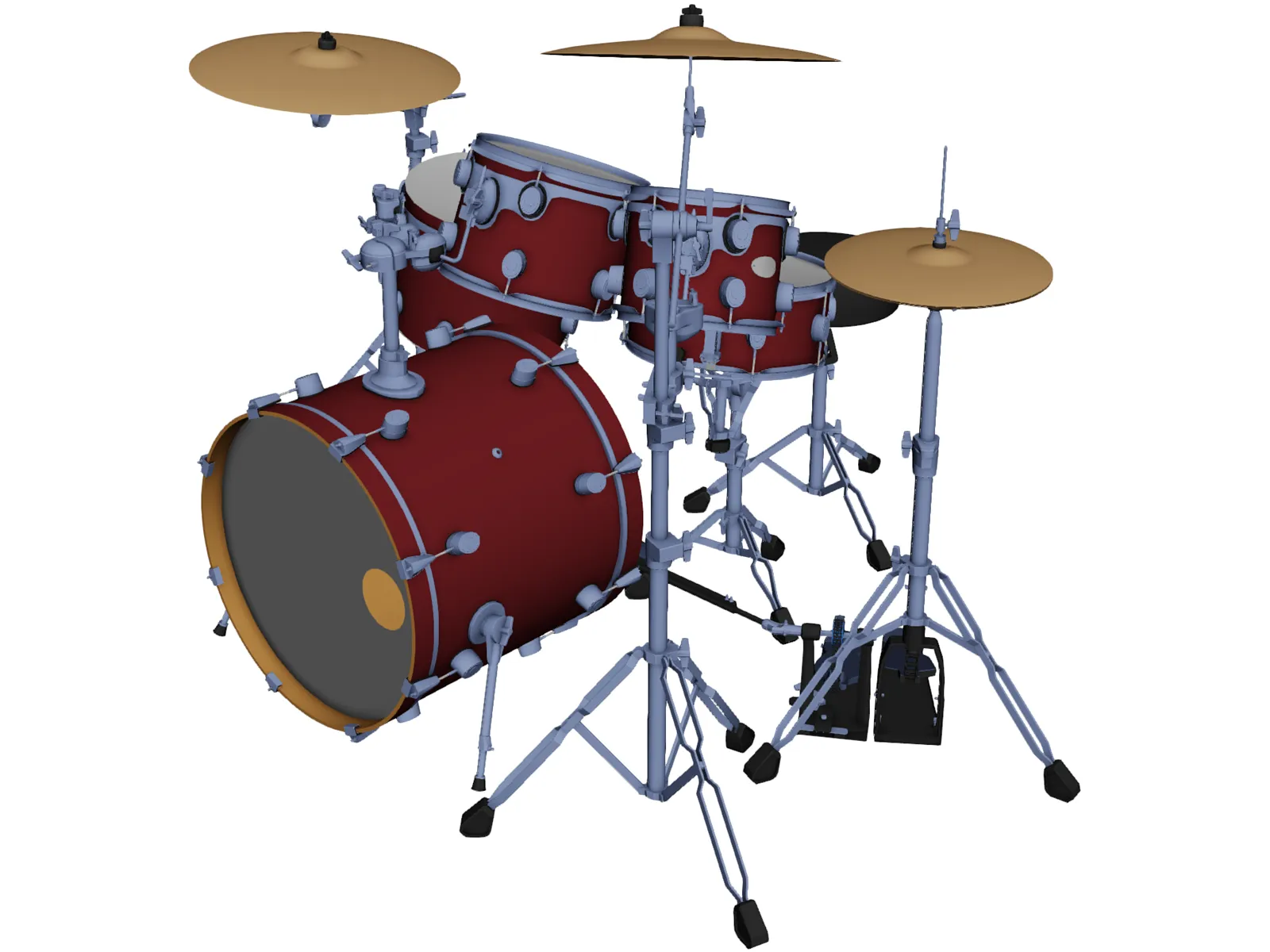 Drums 3D Model main preview
