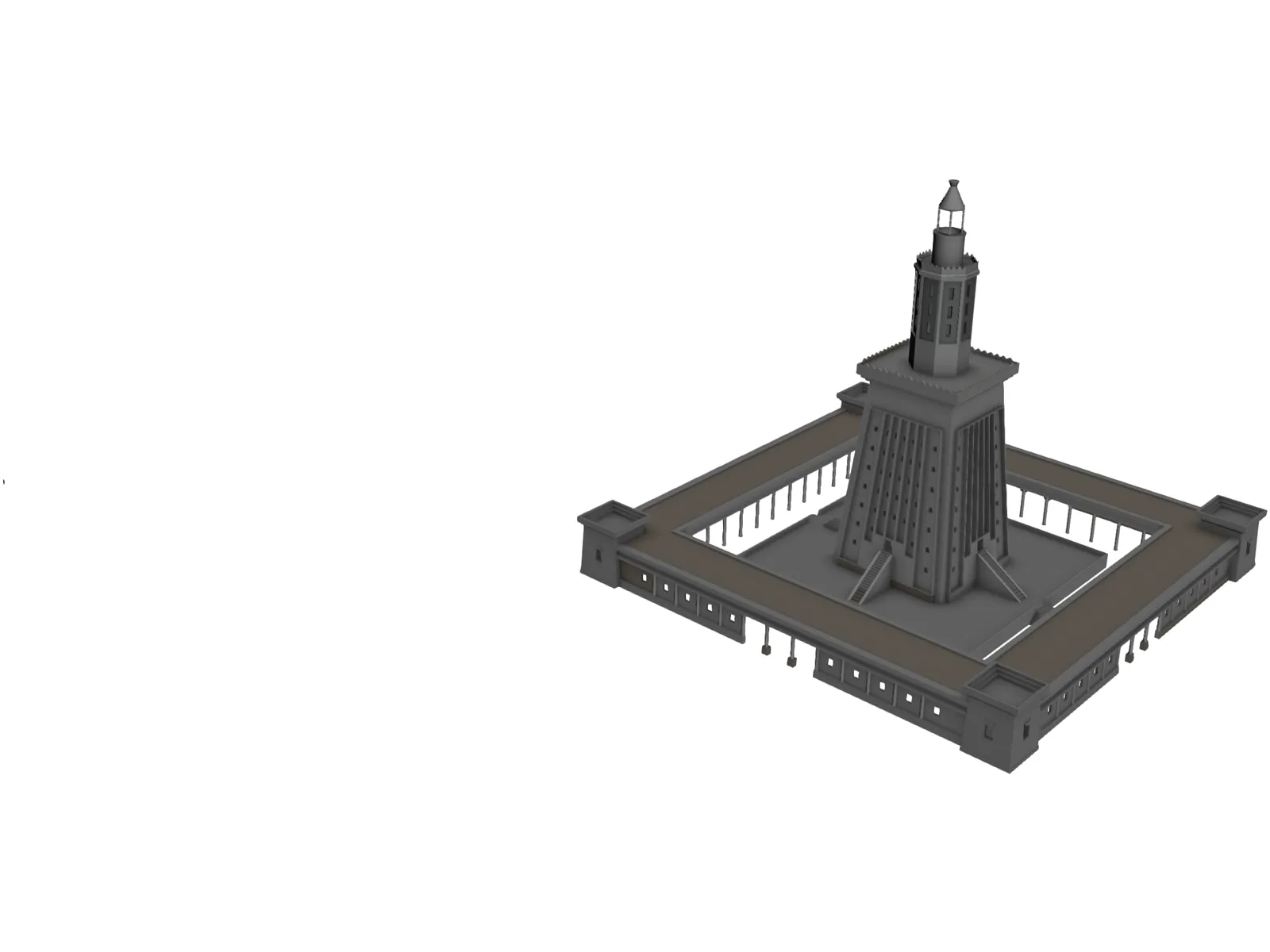 Alexandria Lighthouse 3D Model main preview