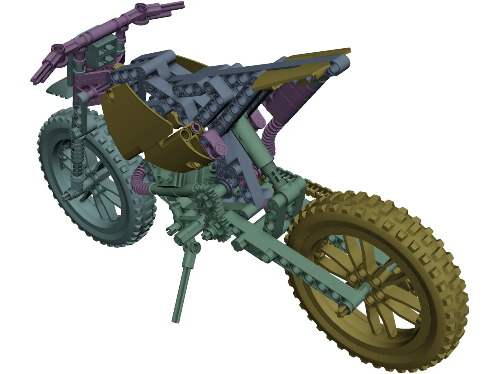 Lego Motorcycle 3D Model main preview