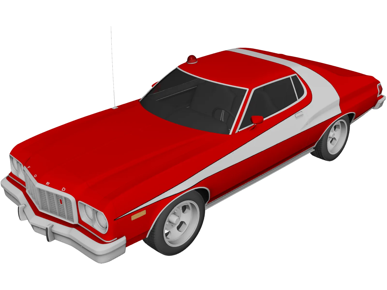 Ford Gran Torino (1975) 3D Model main preview