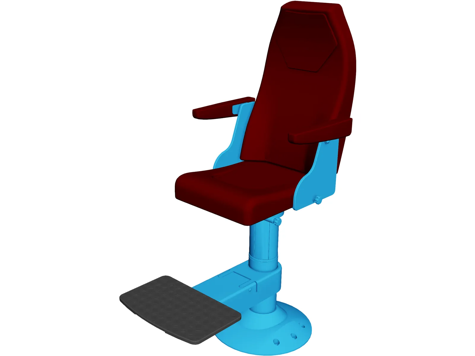 Ship Captain Chair 3D Model main preview