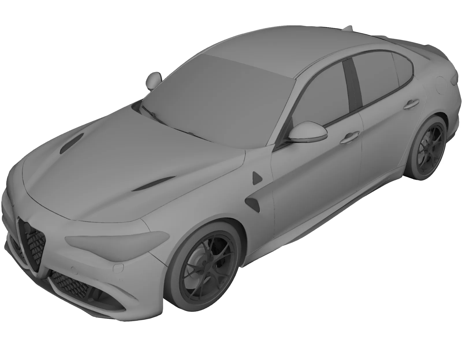 Alfa Romeo Giulia Quadrifoglio 3D Model main preview