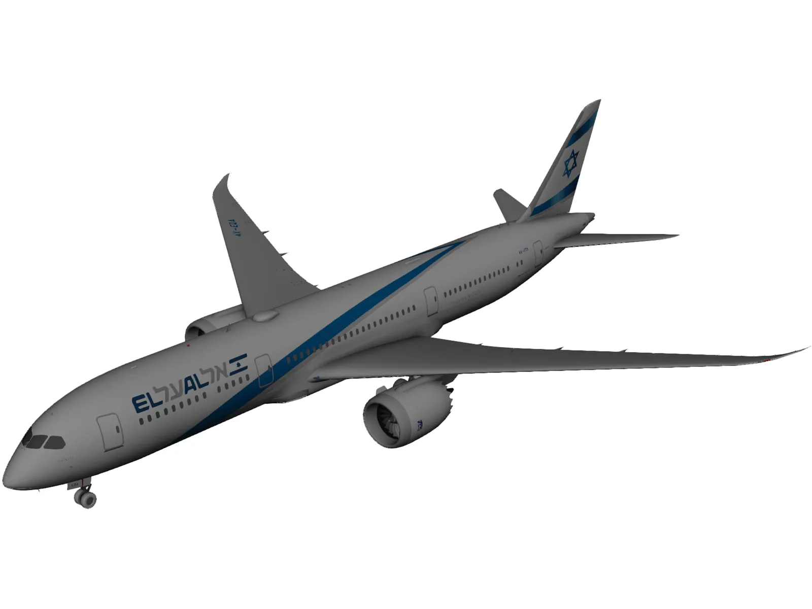Boeing 787-9 Dreamliner El Al 3D Model main preview