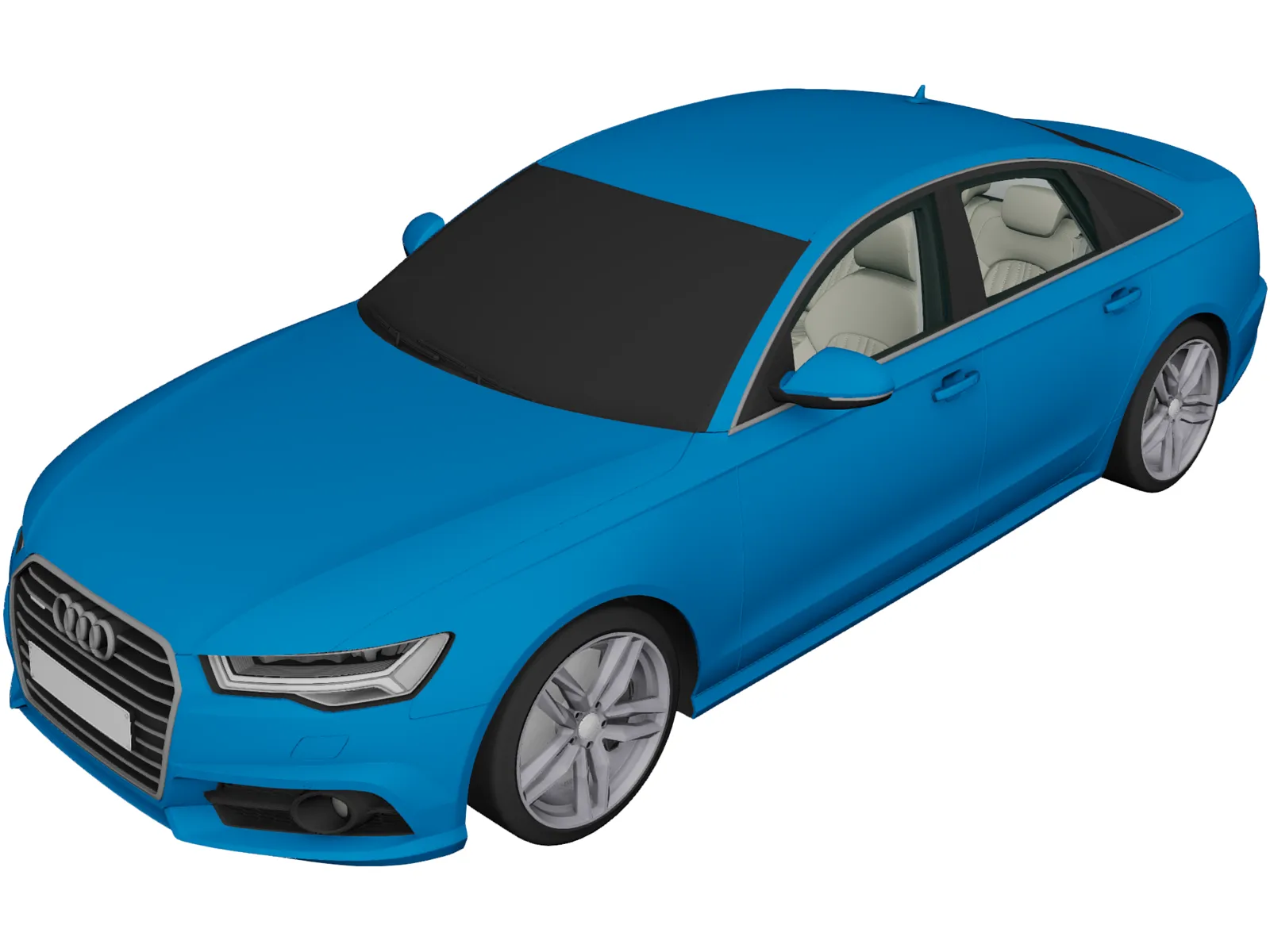 Audi A6 TFSI (2017) 3D Model main preview