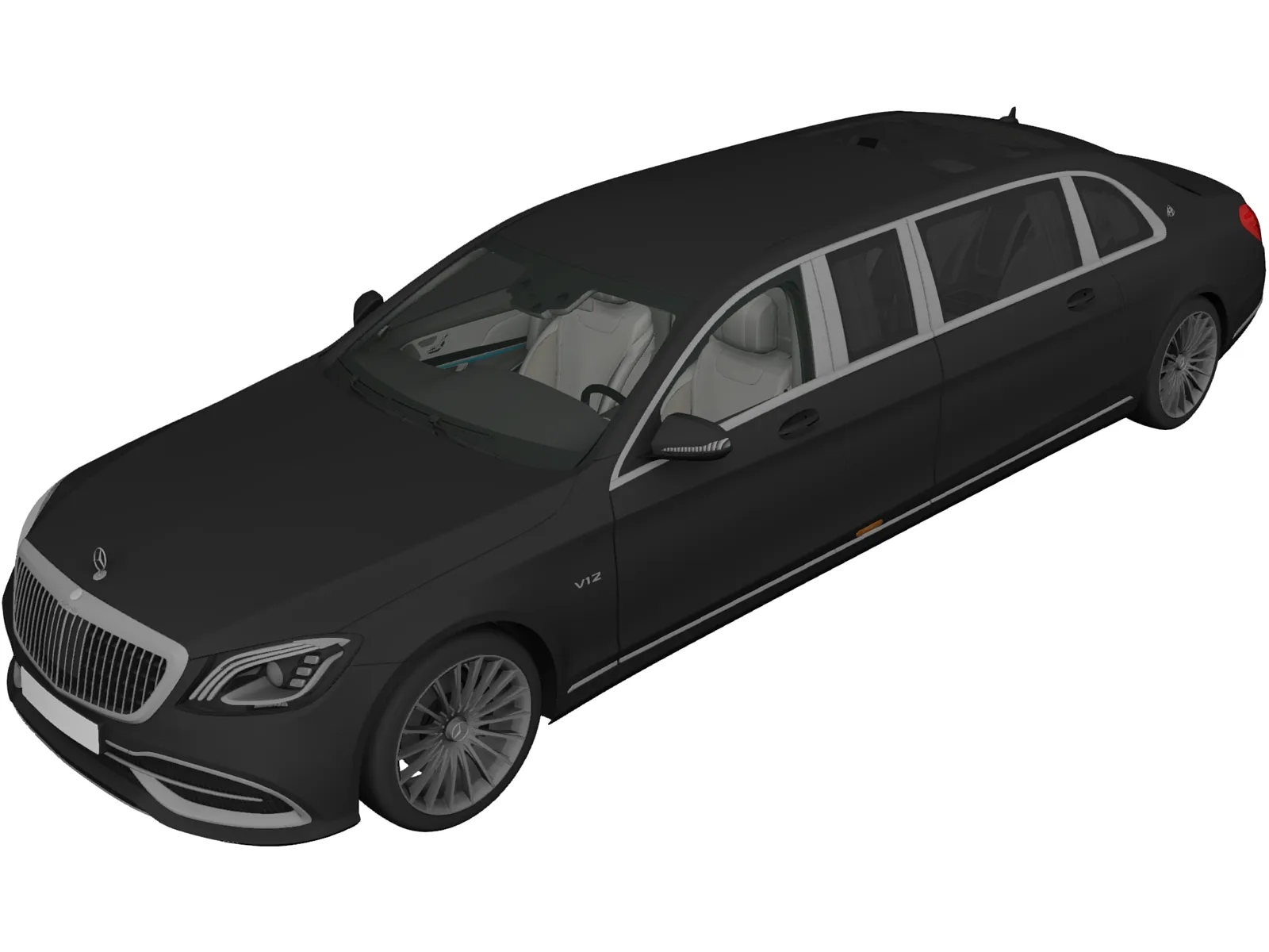 Mercedes-Maybach S650 Pullman (2019) 3D Model main preview