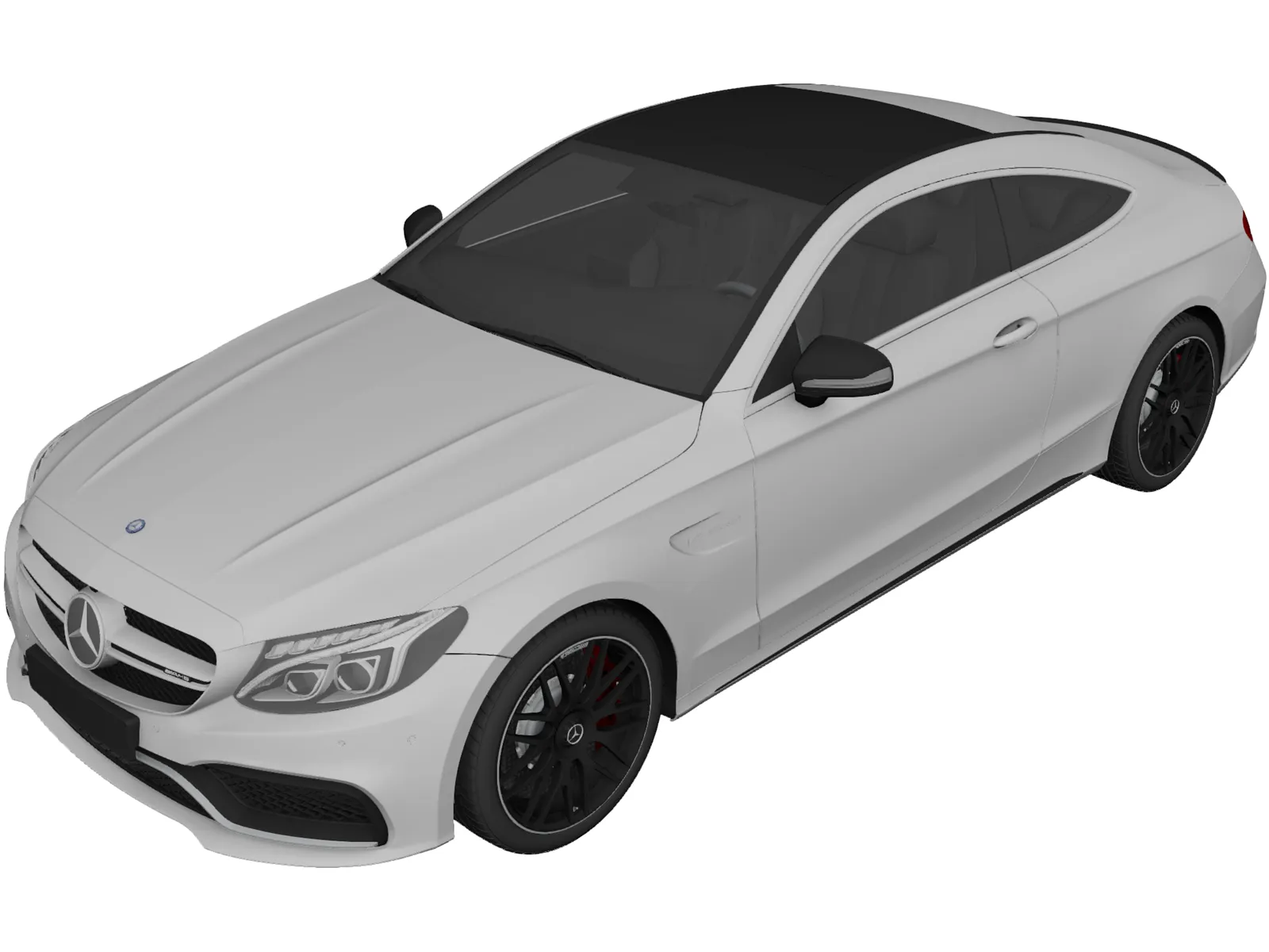 Mercedes-Benz C63 AMG Coupe (2017) 3D Model main preview