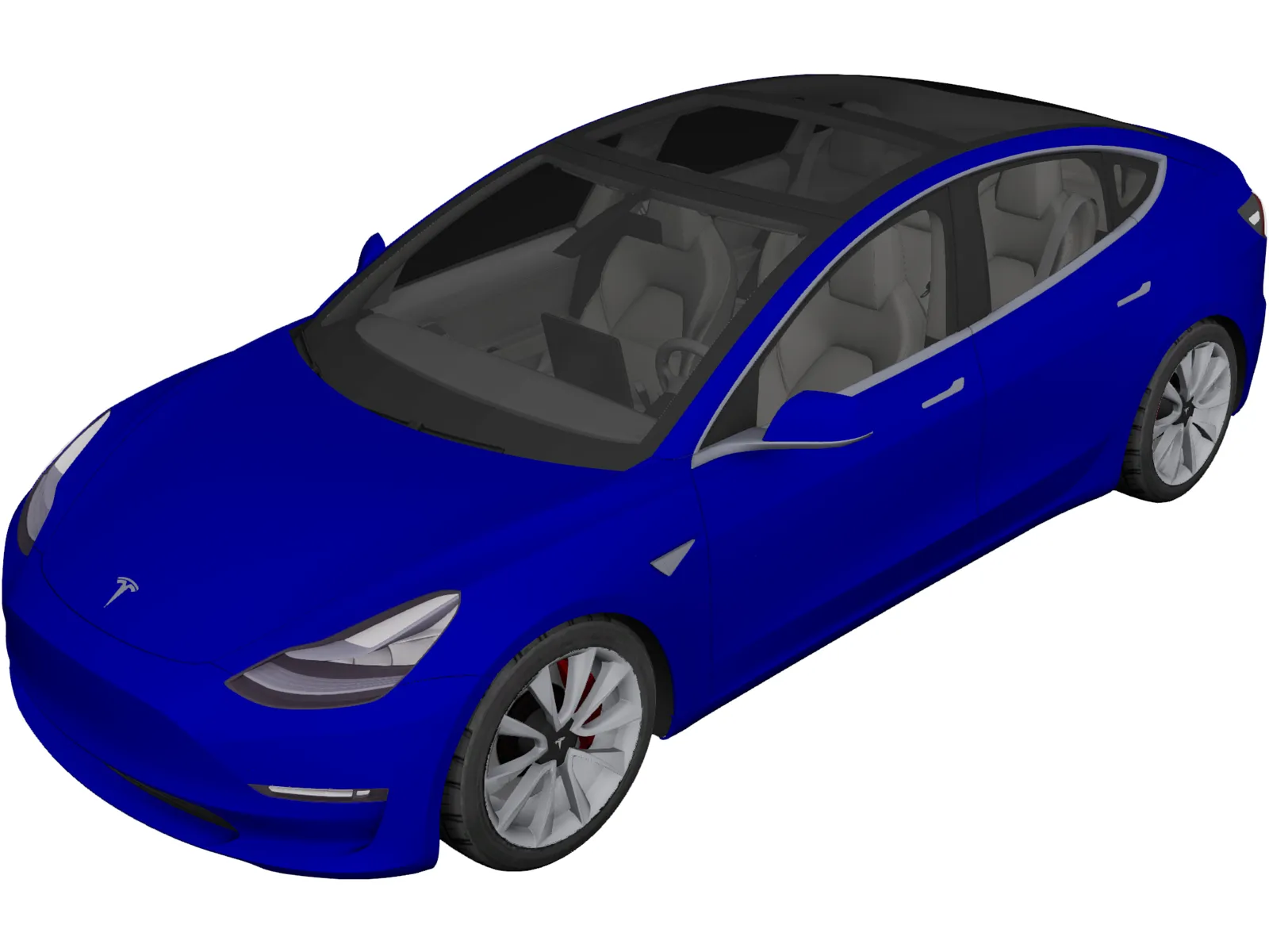 Tesla Model 3 (2020) 3D Model main preview