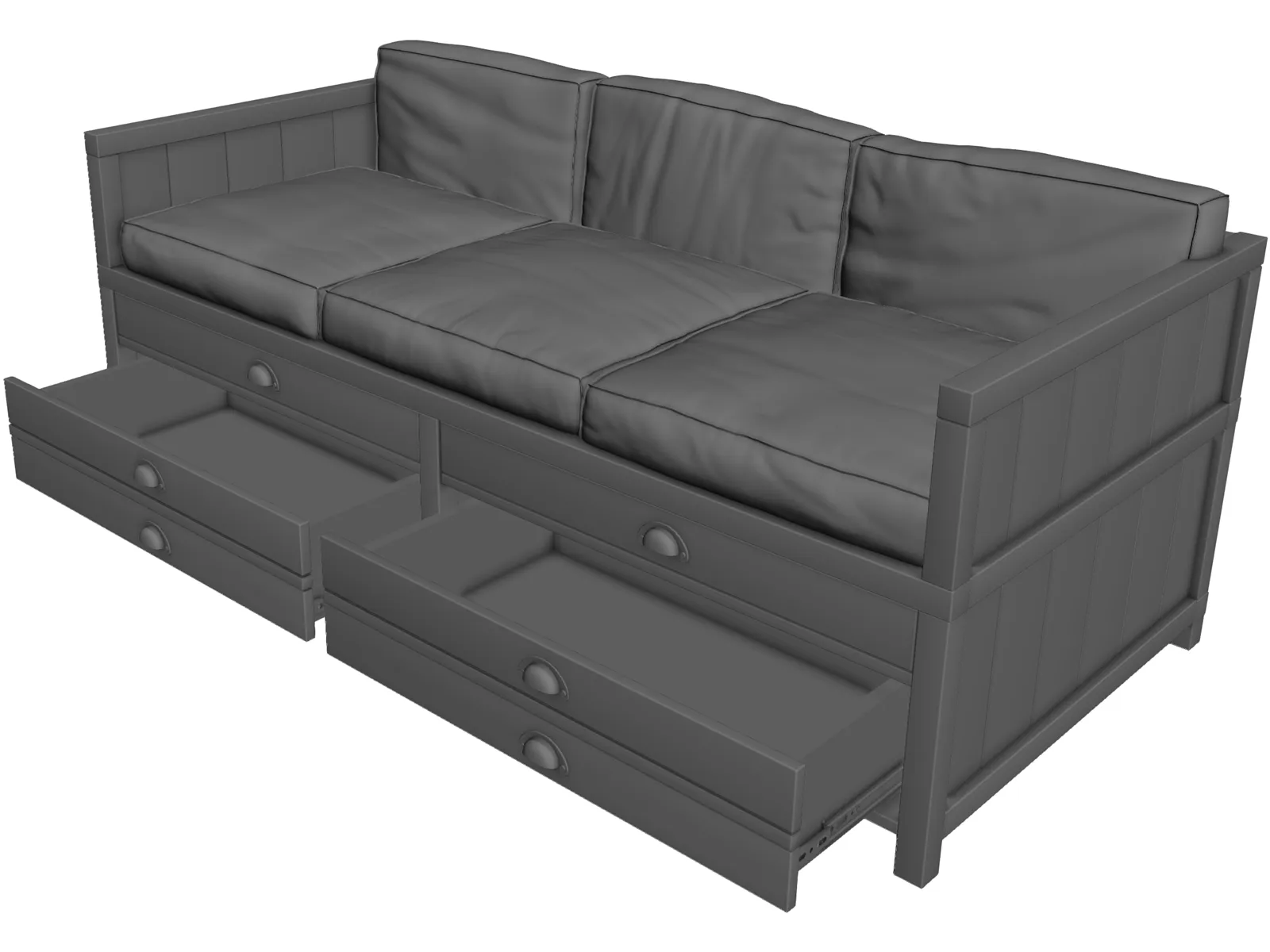 Leather Sofa 3D Model main preview