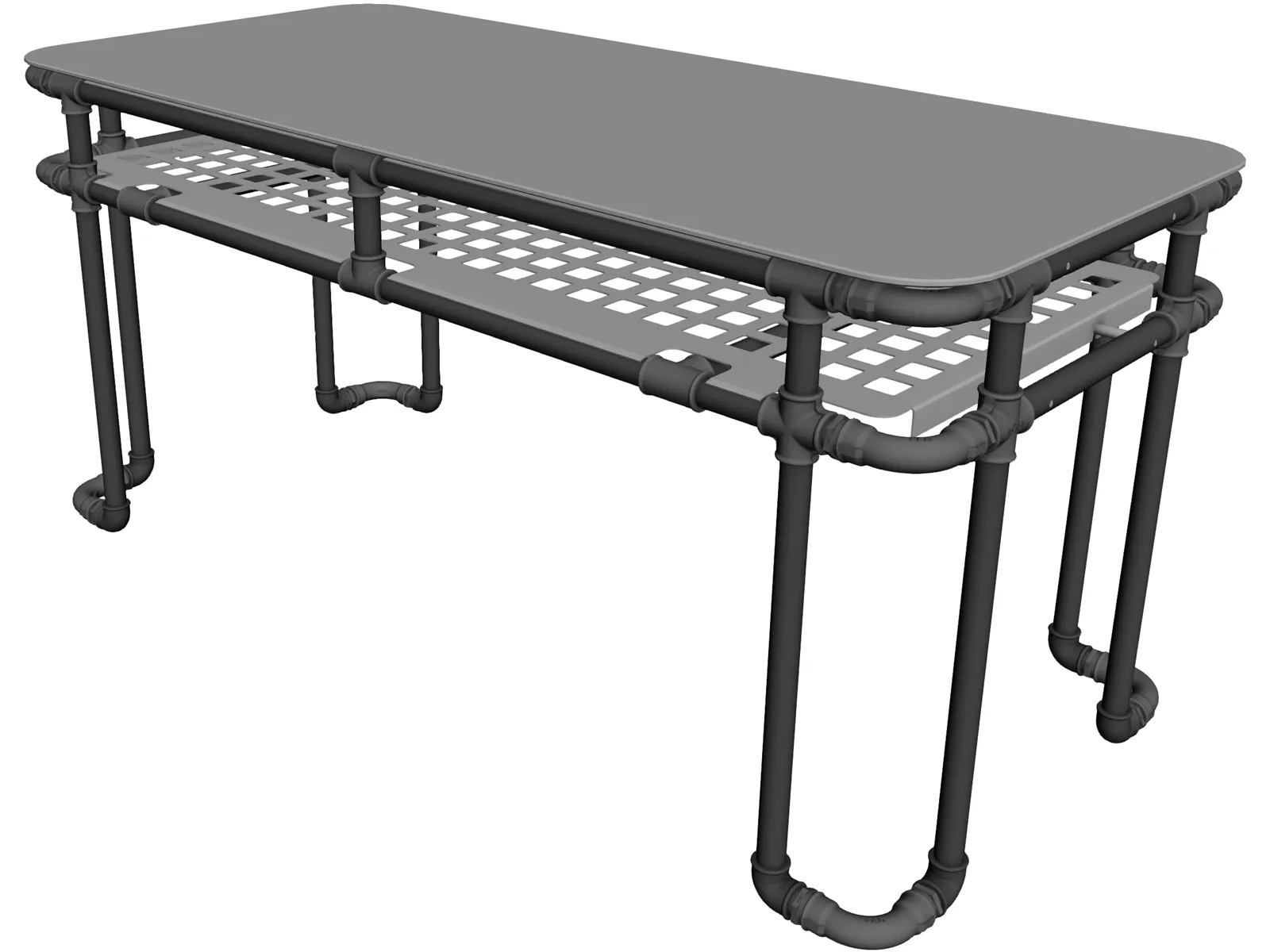Tube Desk 3D Model main preview